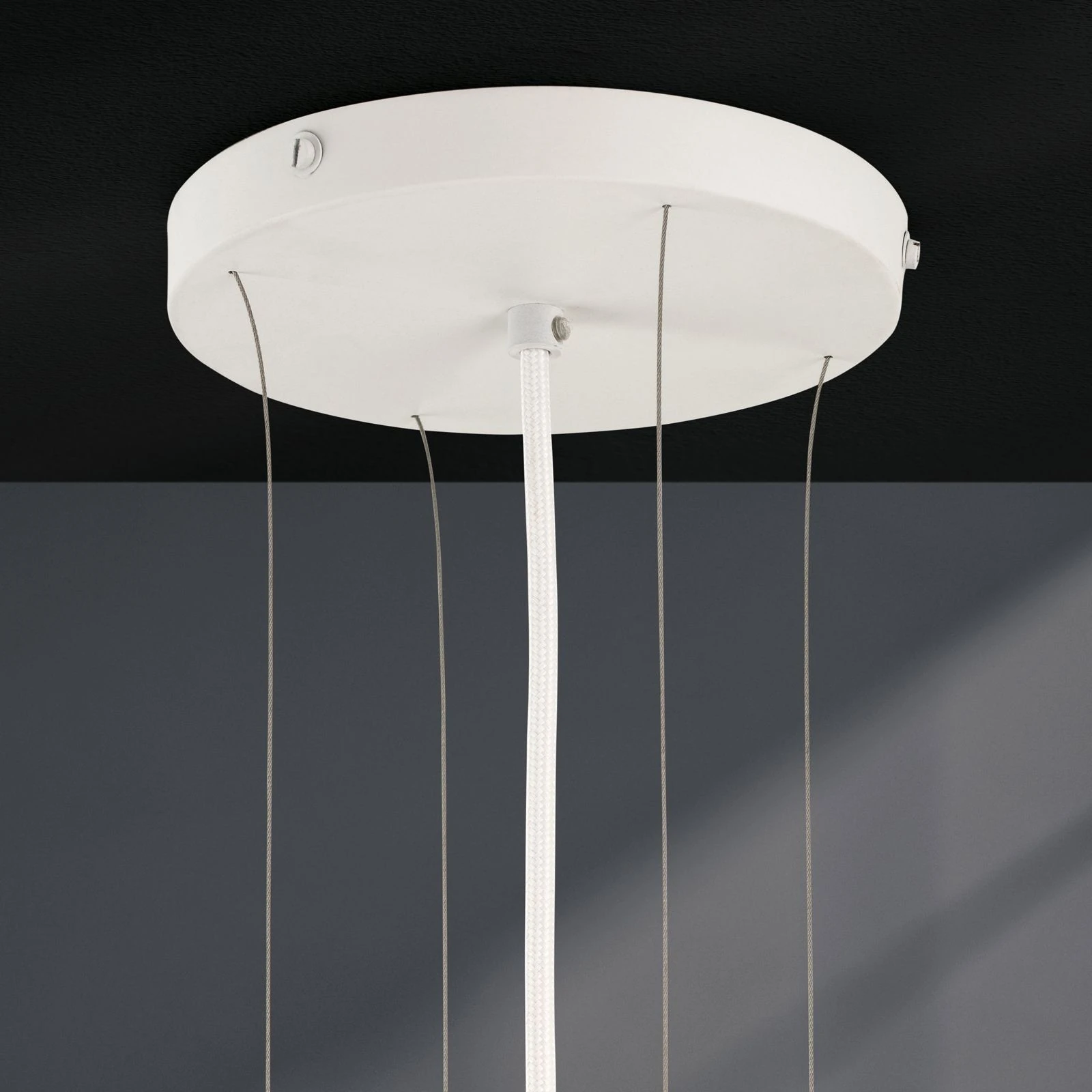 Viseća lampa SHADE, 4 izvora svetla, Ø 70 cm, bela završna obrada, beli konusni abažur - 3