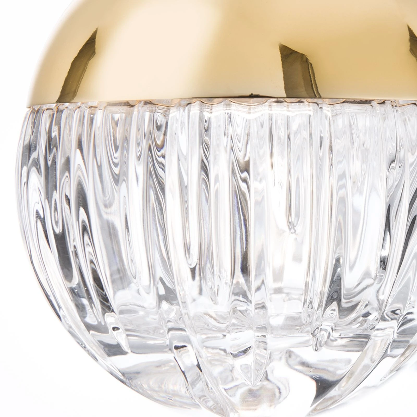 Viseća lampa BALL, 1 izvora svetla, okrugla rozetna, 24-karatno pozlaćena, prozirno kristalno staklo (ručno sečeno) - 2