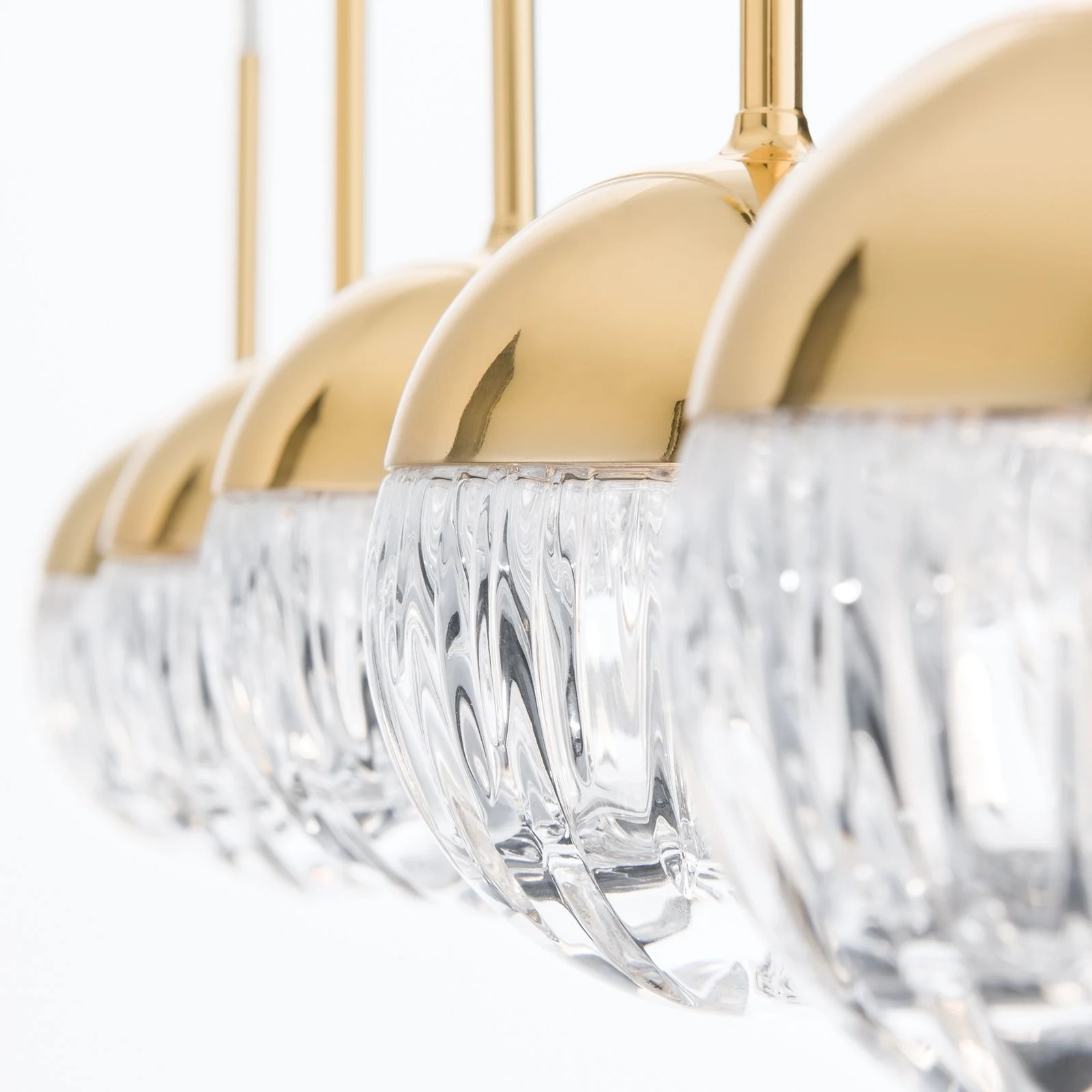 Viseća lampa BALL, 5 izvora svetla, 24-karatno pozlaćena, prozirno kristalno staklo (ručno sečeno) - 5