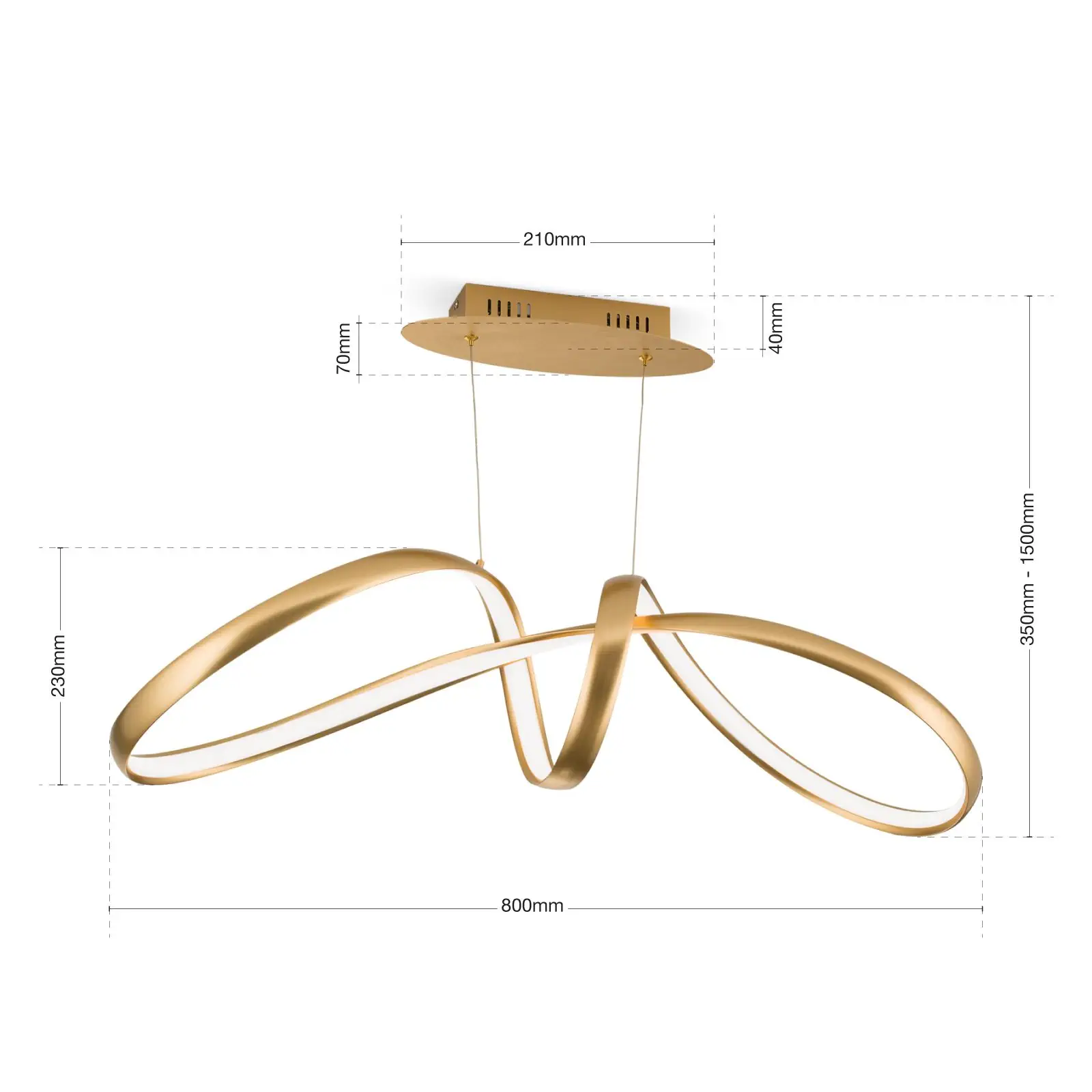 LED viseća lampa CIRCUS, mesing mat - 7