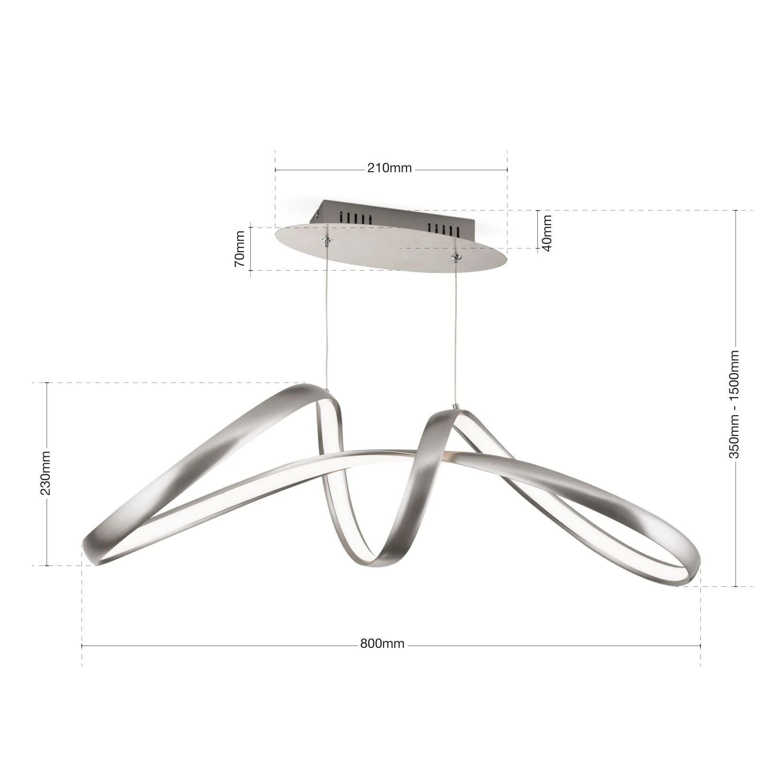 LED viseća lampa CIRCUS, saten - 7