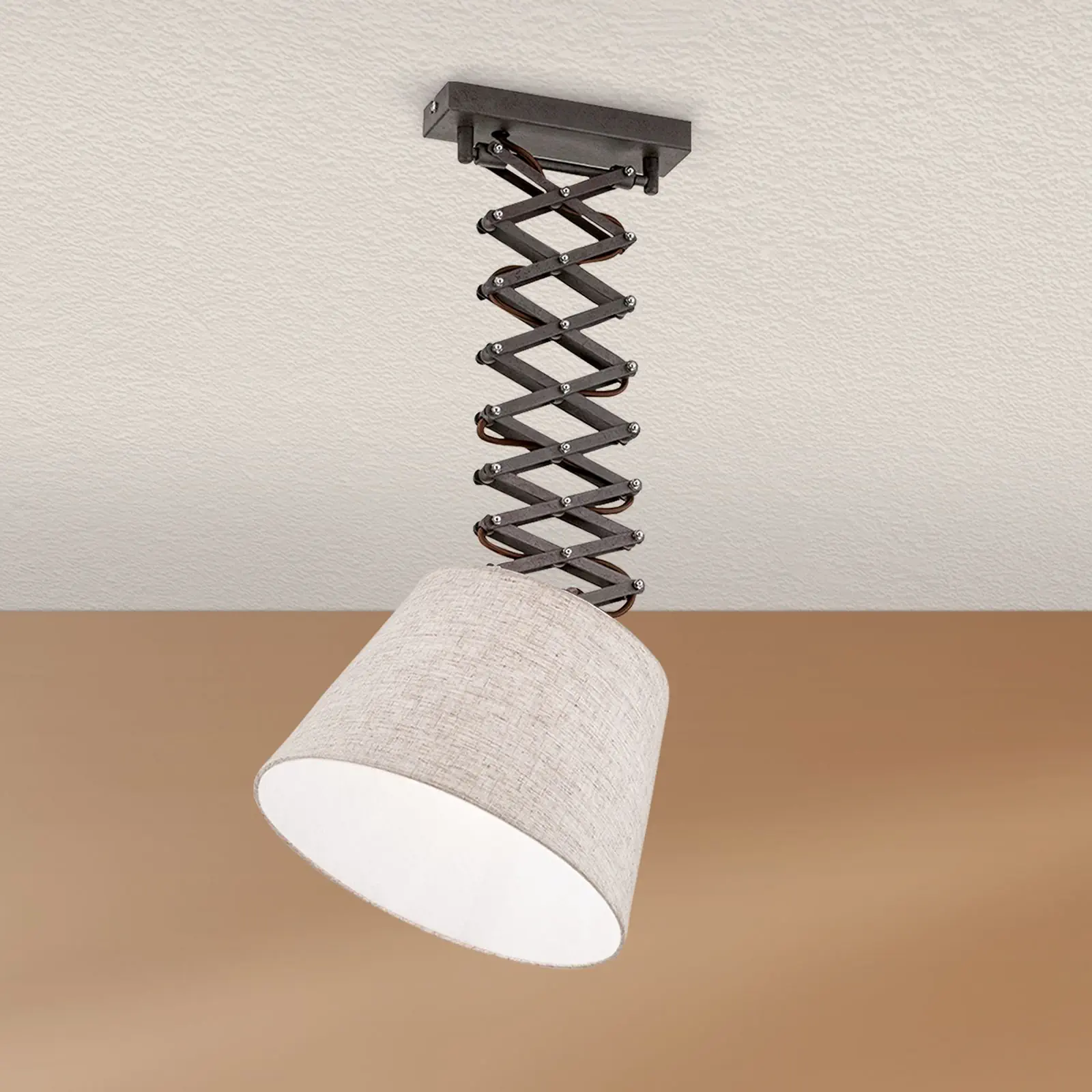 Viseća lampa FACTORY, sa tekstilnim abažurom - 1