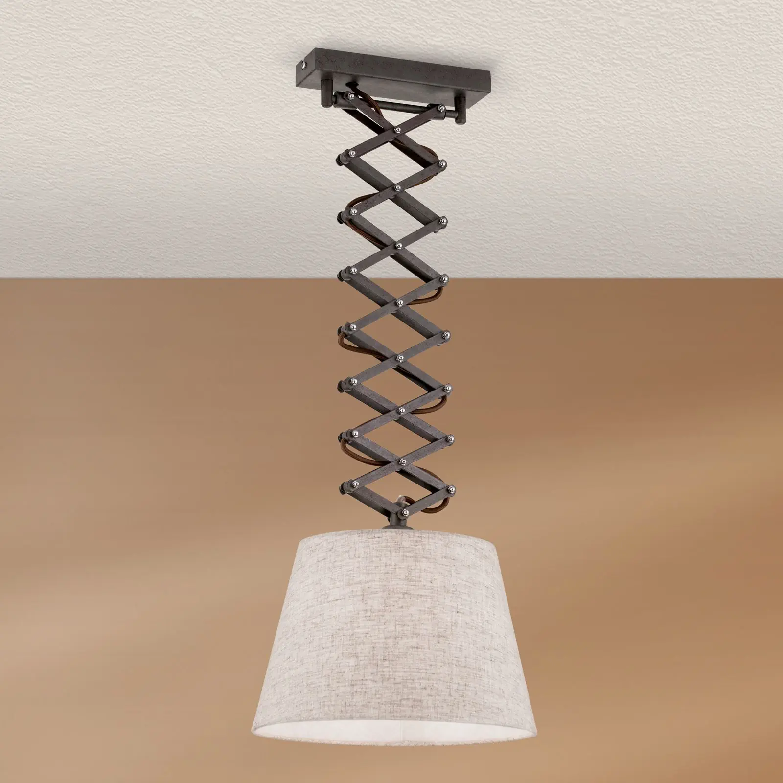 Viseća lampa FACTORY, sa tekstilnim abažurom - 2