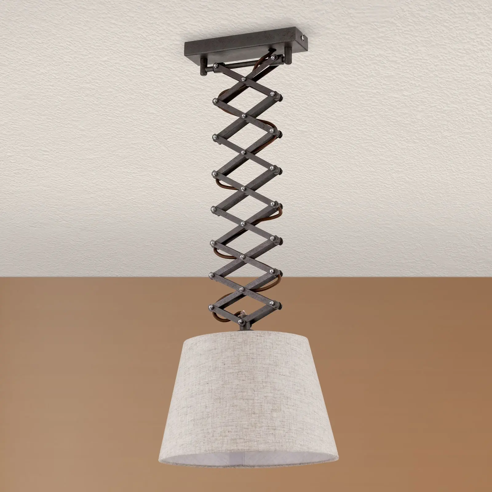 Viseća lampa FACTORY, sa tekstilnim abažurom - 3