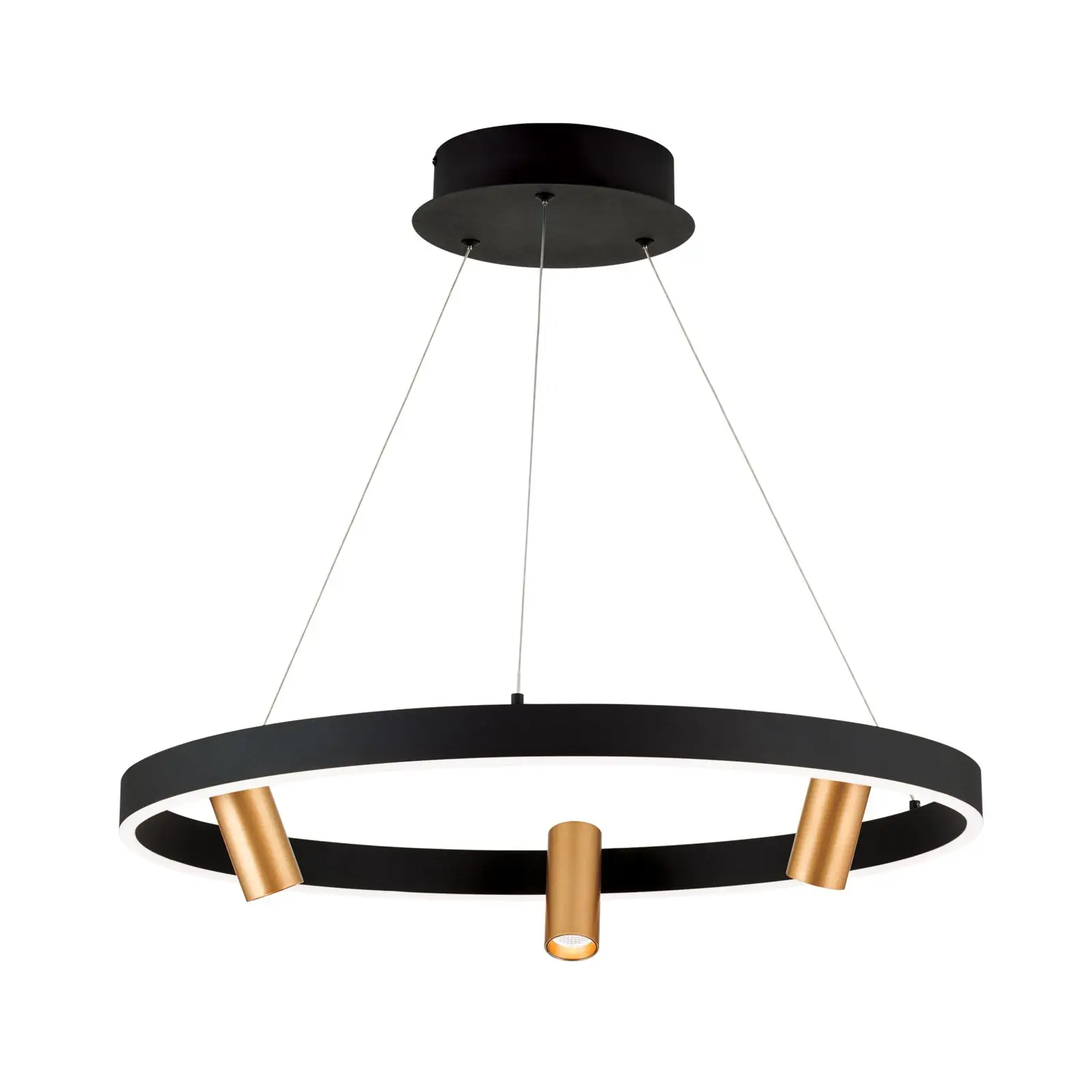 LED viseća lampa BERLIN, 3 izvora svetla, crno-zlatna - 4