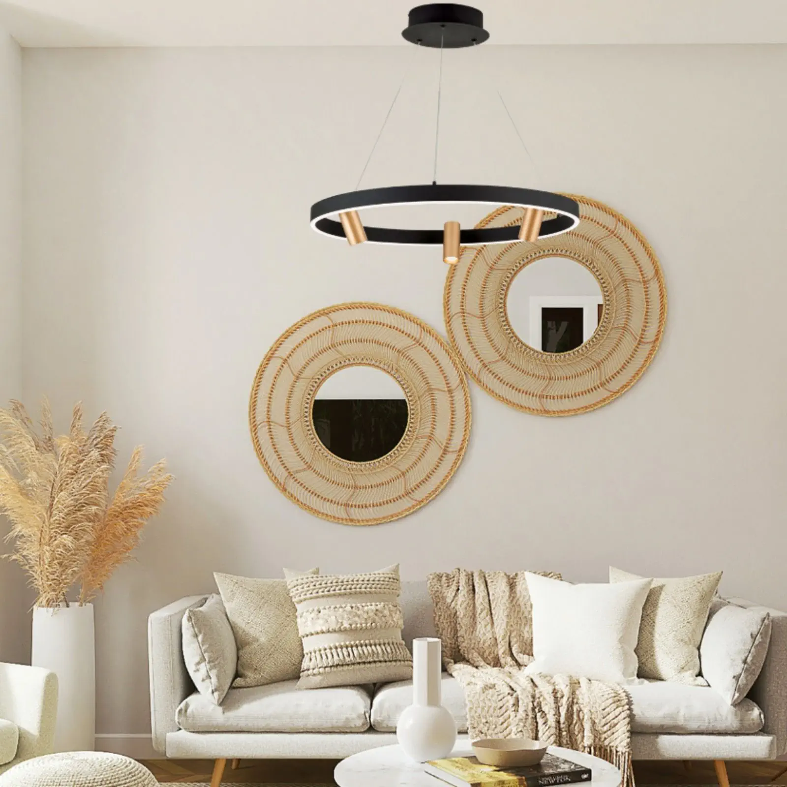 LED viseća lampa BERLIN, 3 izvora svetla, crno-zlatna - 9