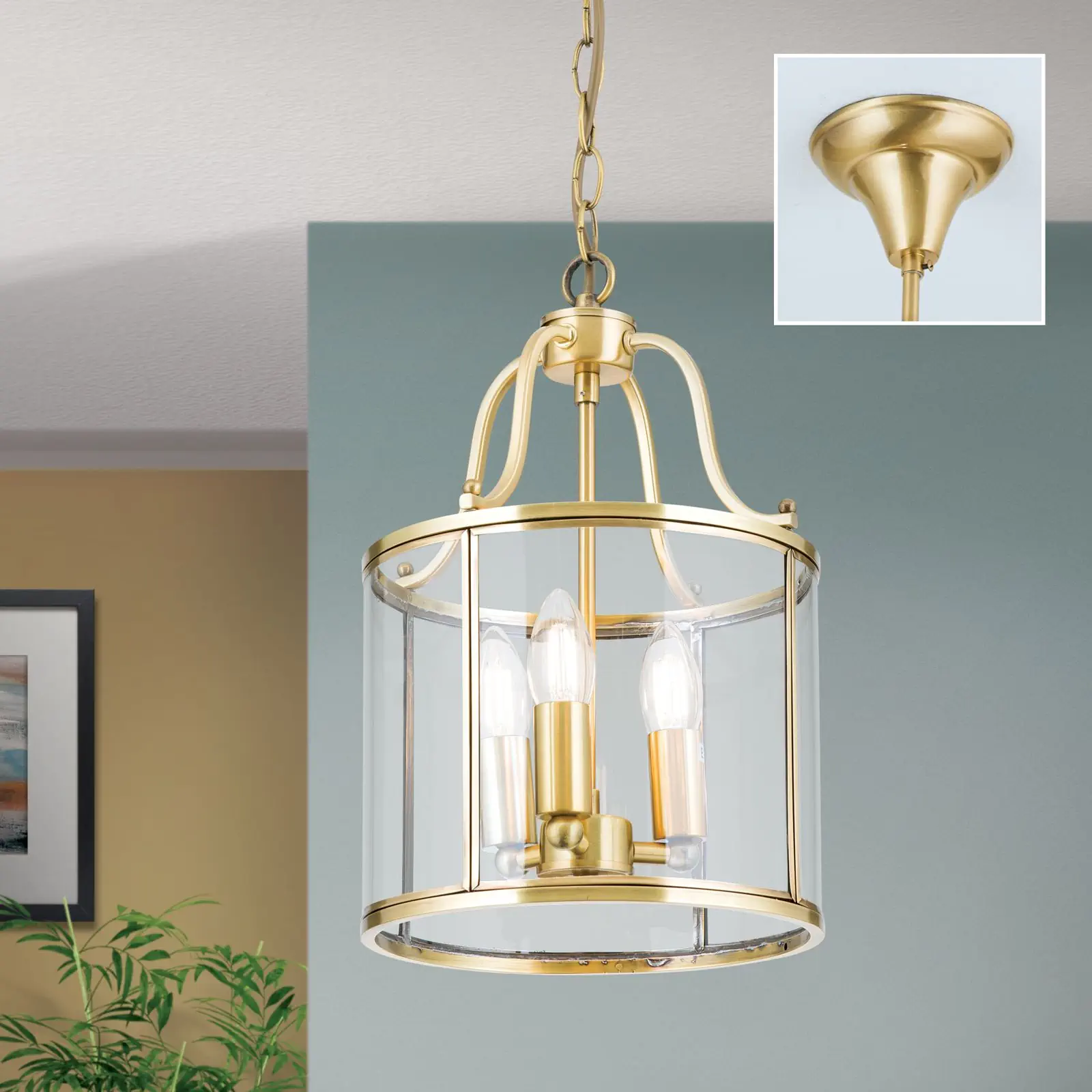 Viseća lampa BRUNO, sa 3 izvora svetla, bronza - 2