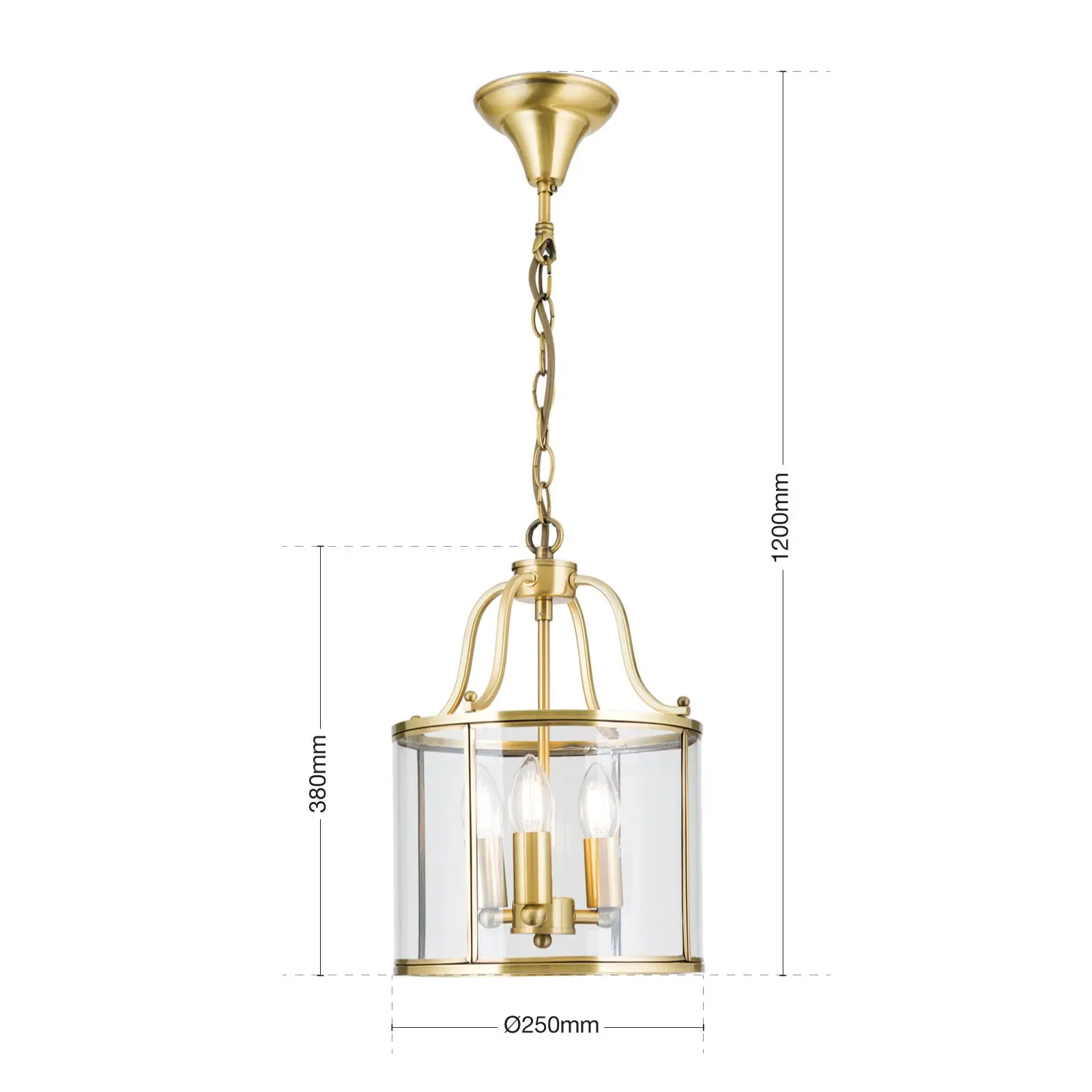 Viseća lampa BRUNO, sa 3 izvora svetla, bronza - 7