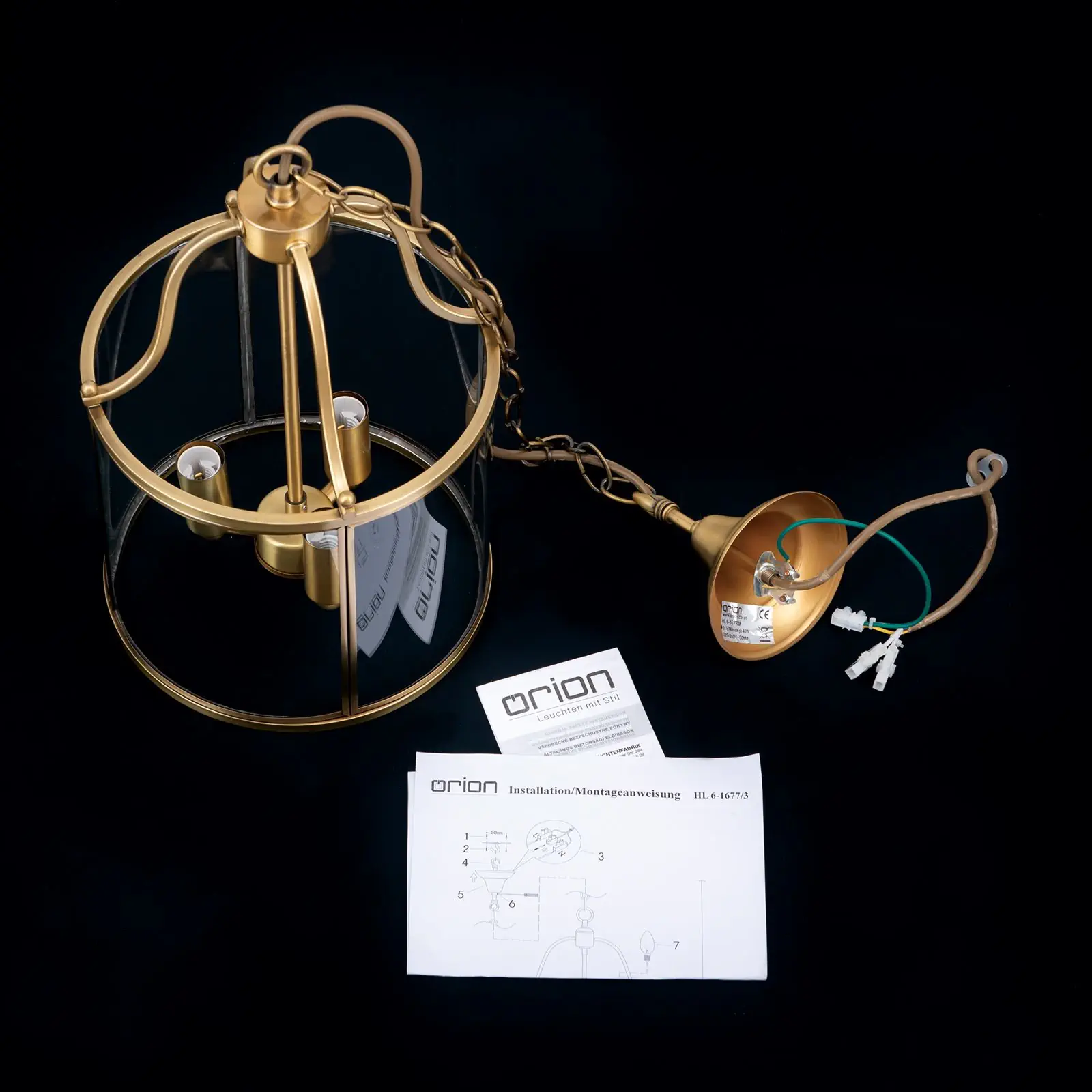 Viseća lampa BRUNO, sa 3 izvora svetla, bronza - 8