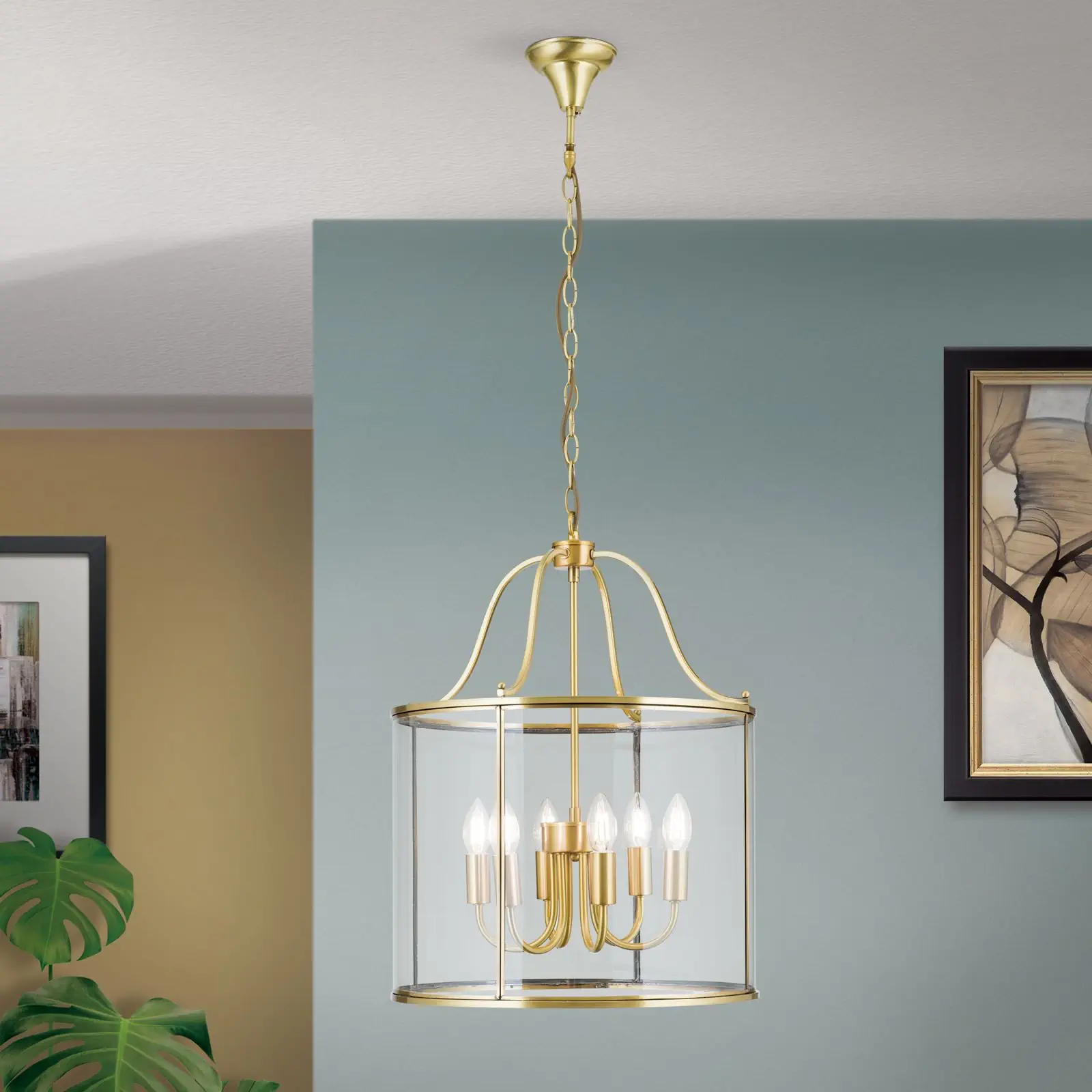 Viseća lampa BRUNO, sa 6 izvora svetla, bronza