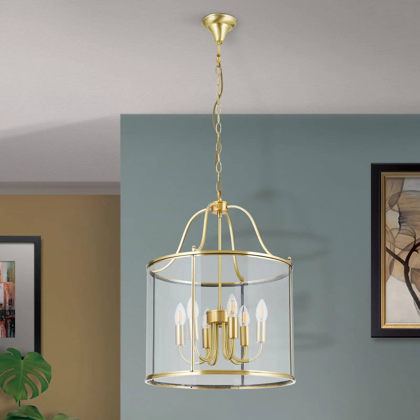 Viseća lampa BRUNO, sa 6 izvora svetla, bronza - 3