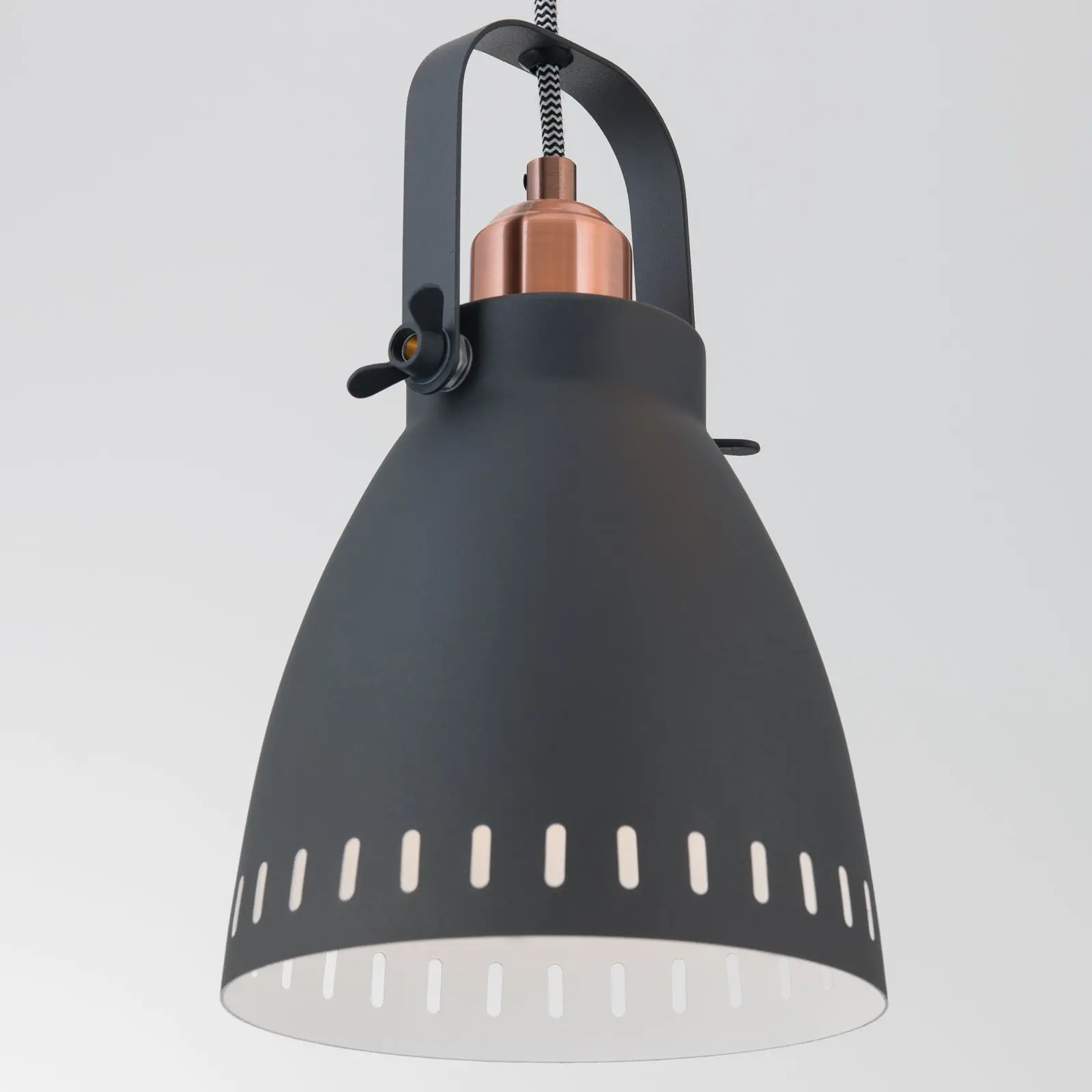 Viseća lampa THEKE, četiri izvora svetla, crno‑bakarna - 5