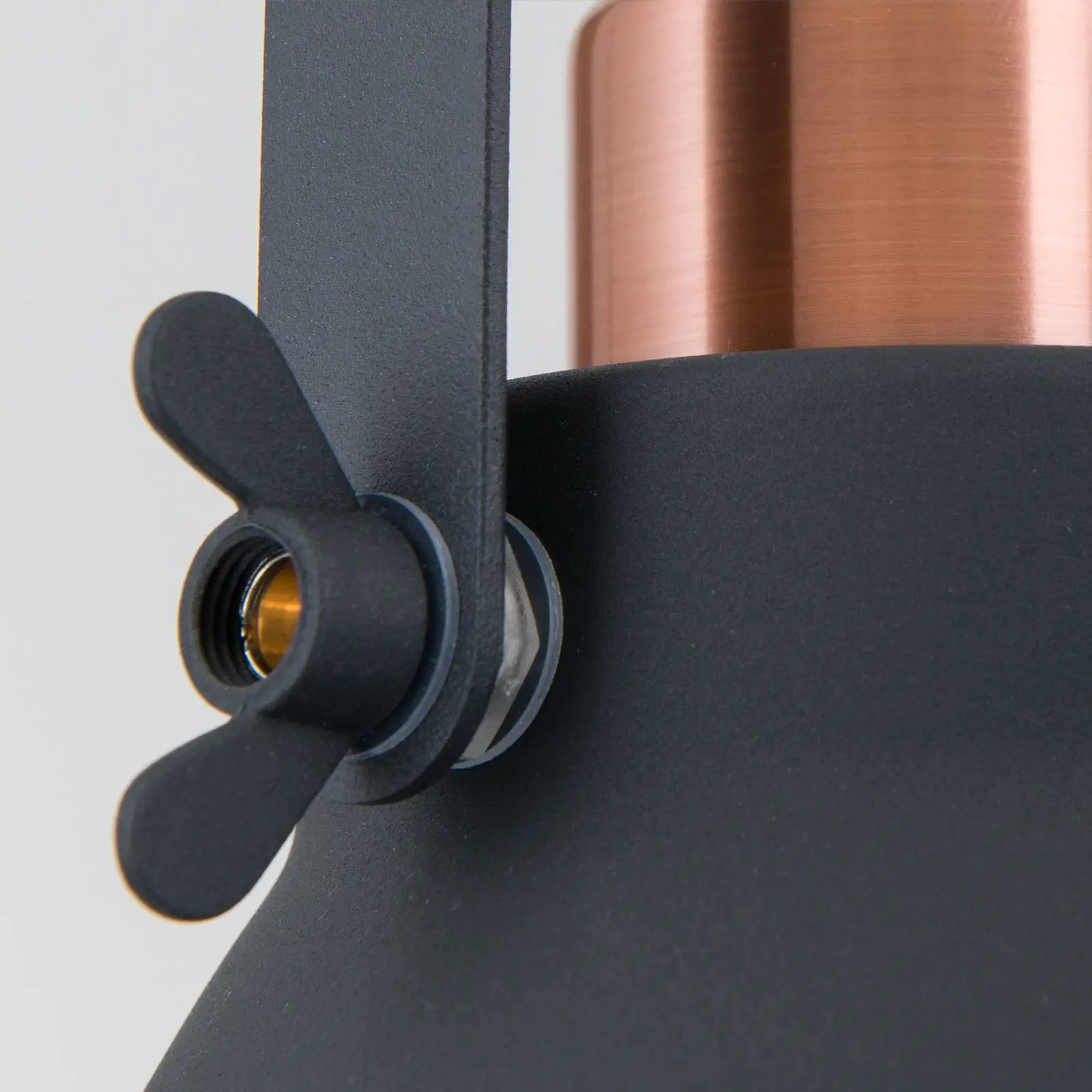 Viseća lampa THEKE, četiri izvora svetla, crno‑bakarna - 7