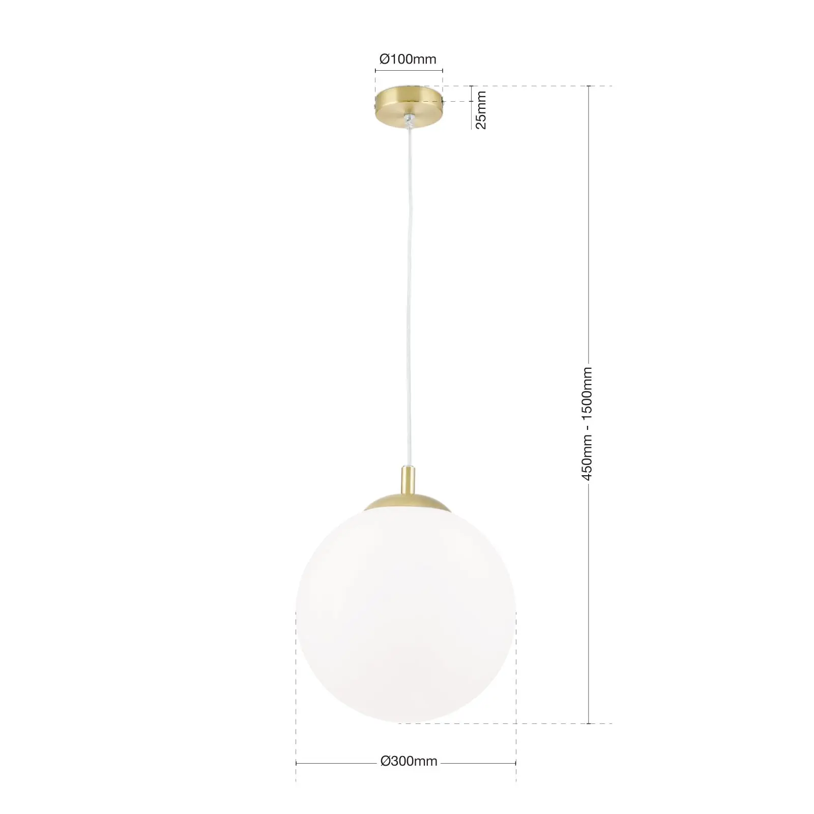 Viseća lampa MADIS, 1 izvor svetla, mat mesing - 7