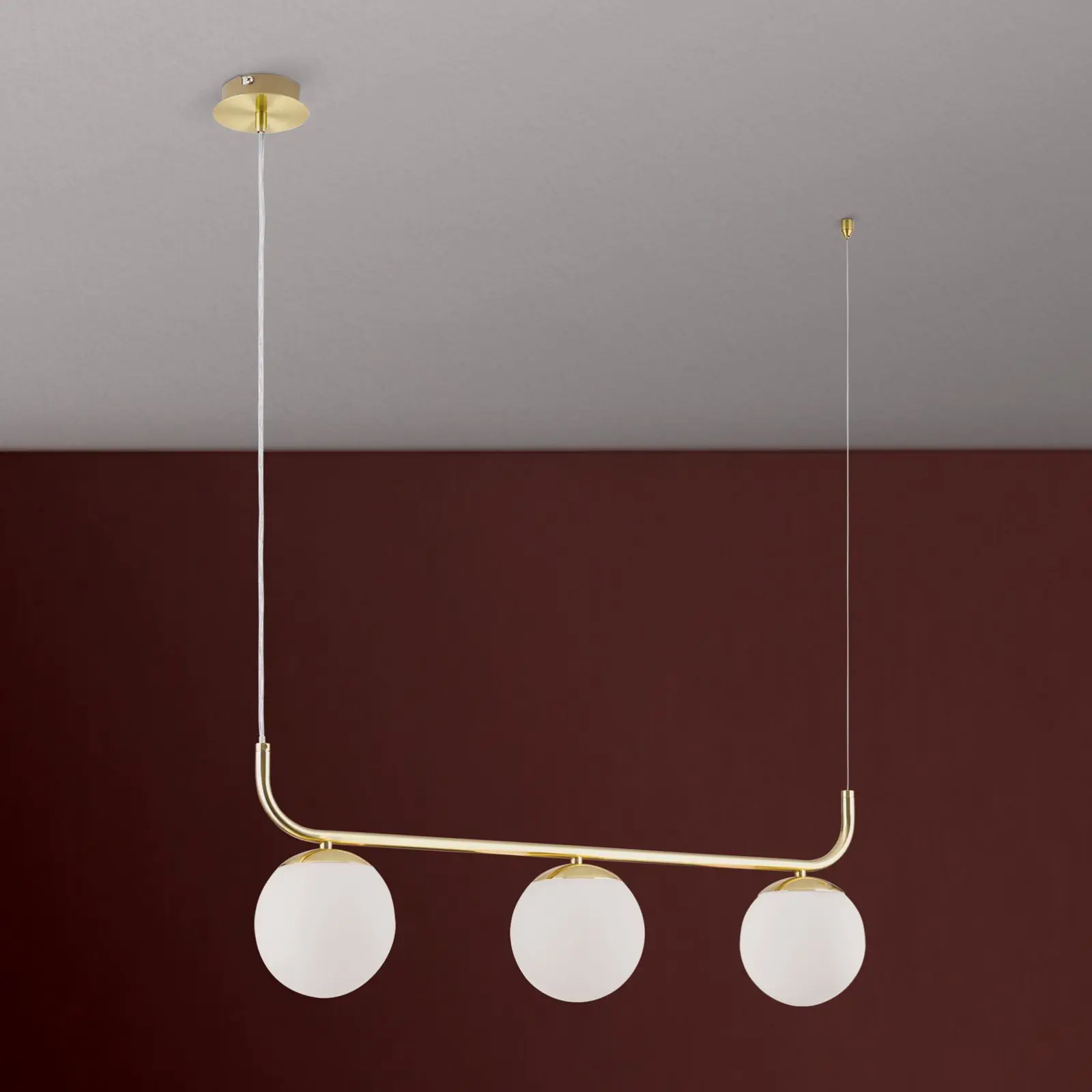 Viseća lampa MADIS, 3 izvora svetla, mat mesing - 3