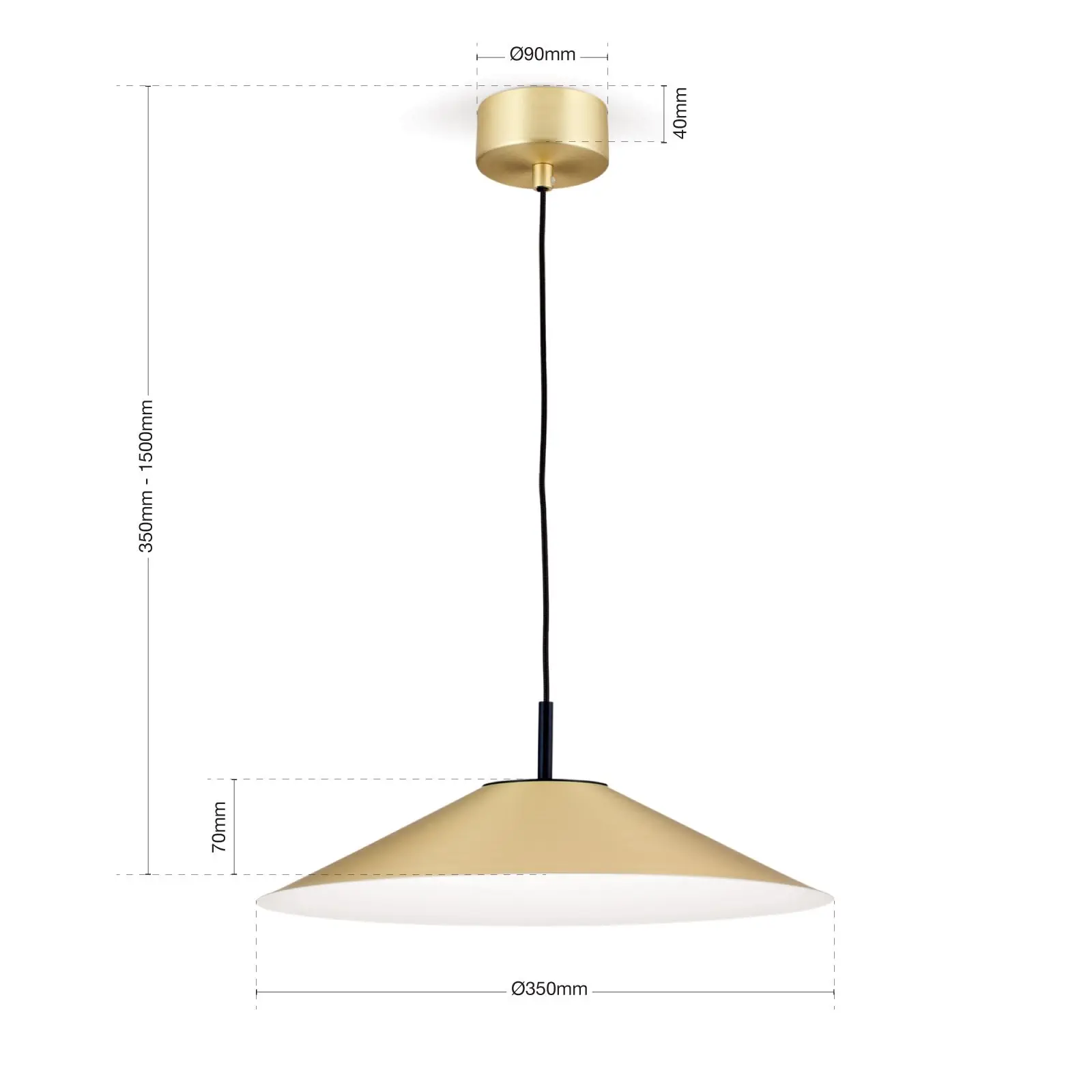 LED viseća lampa GOURMET, abažur mesing mat - 7
