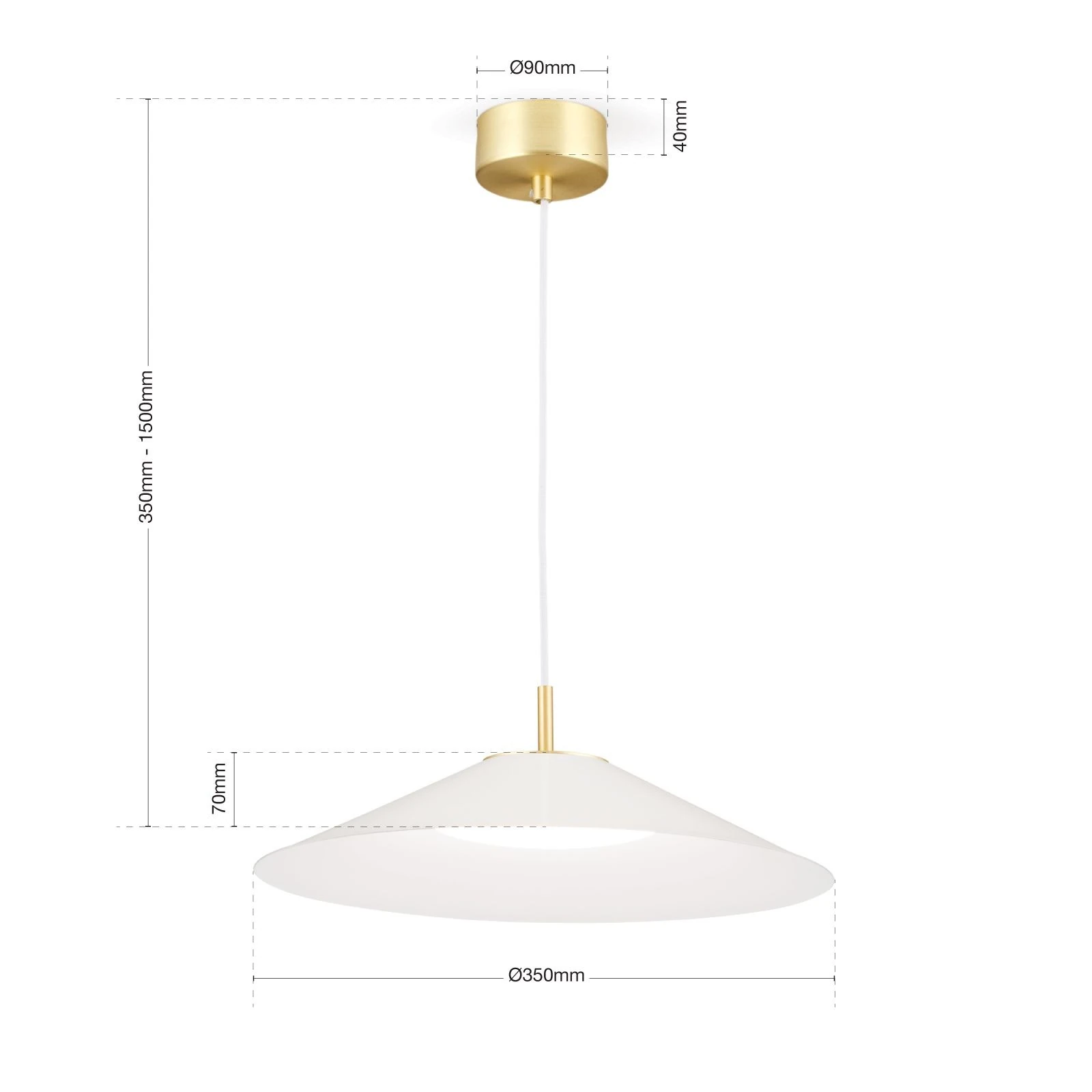 LED viseća lampa GOURMET, beli abažur - 7