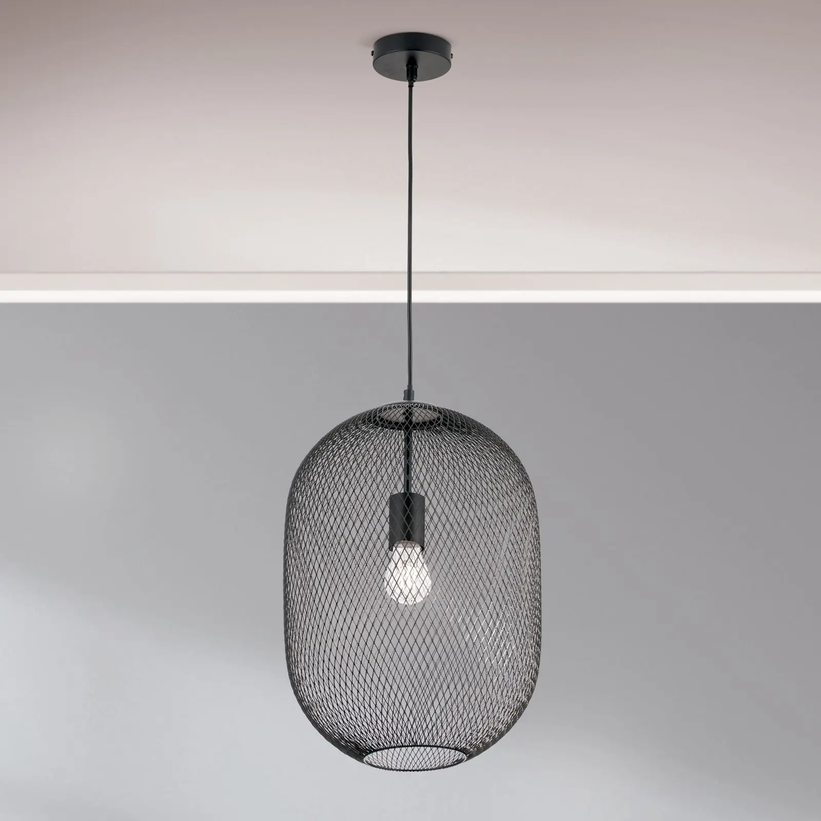 Viseća lampa GEORGINA sa kavez abažurom, crna - 2