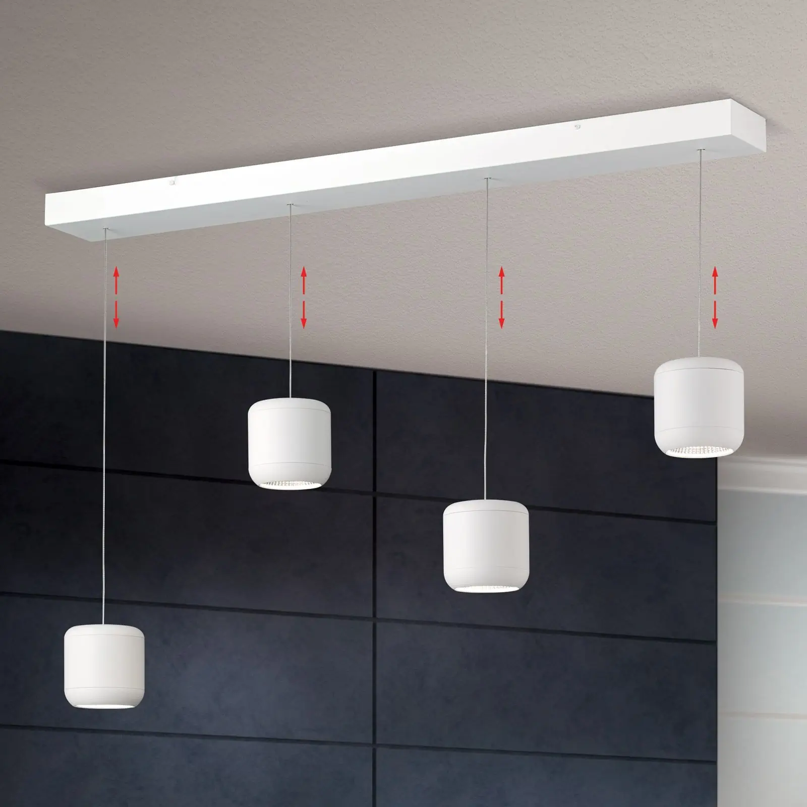 LED viseća lampa SHUTTLE, 4 izvora svetla, bela - 2