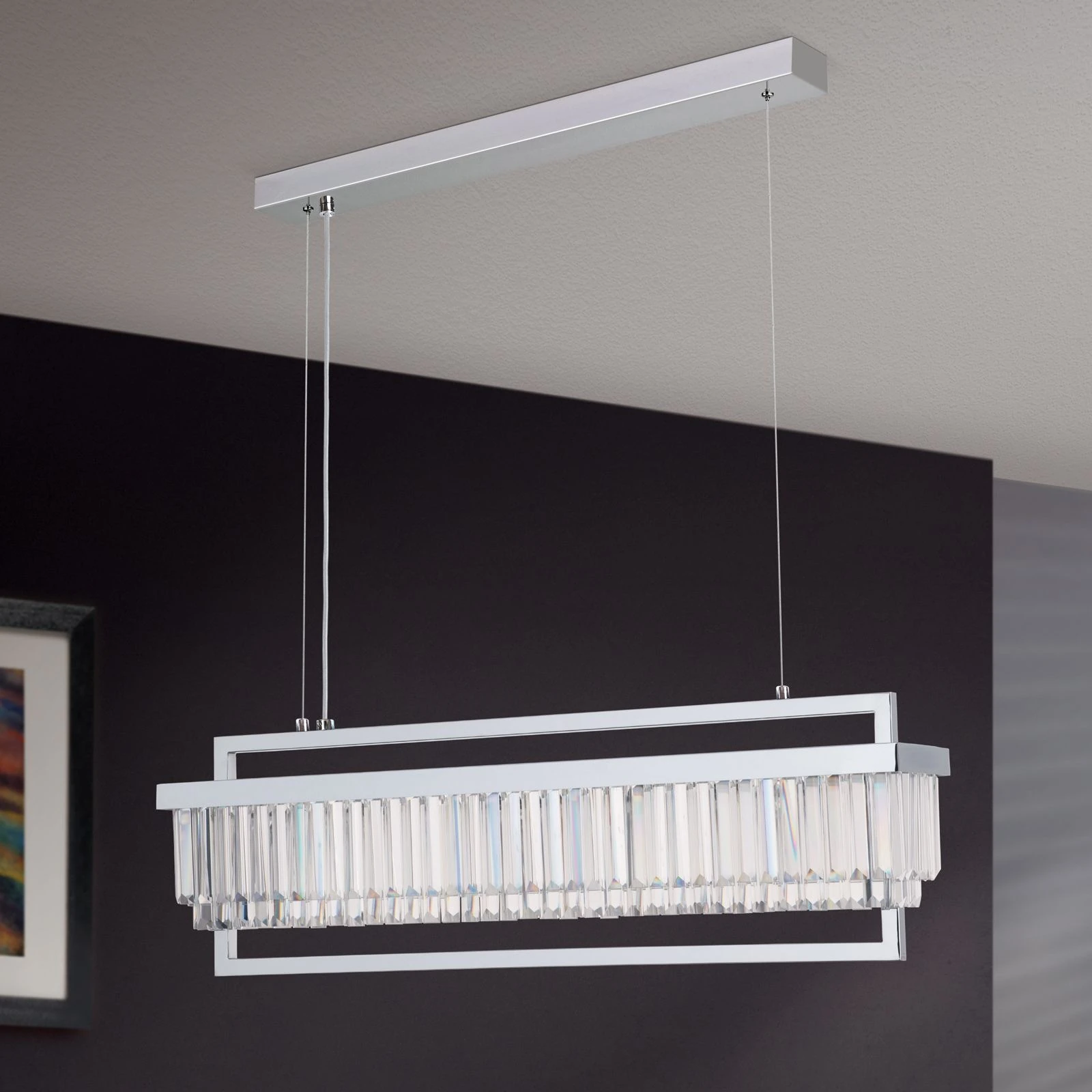 PRISM LED viseća lampa, izdužena, hrom - 2