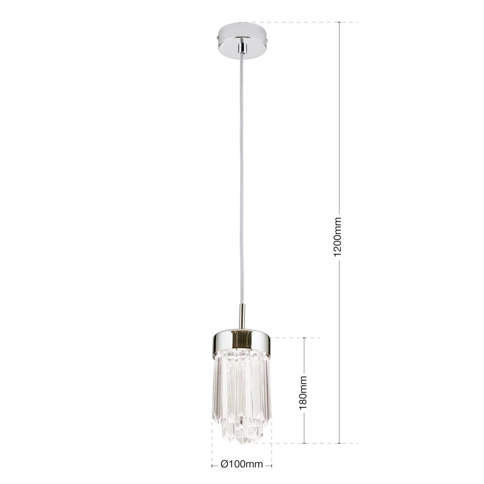 LED kristalna viseća lampa PRISM, hrom, LED 4,5 W / 380 lm / 3000 K - 7