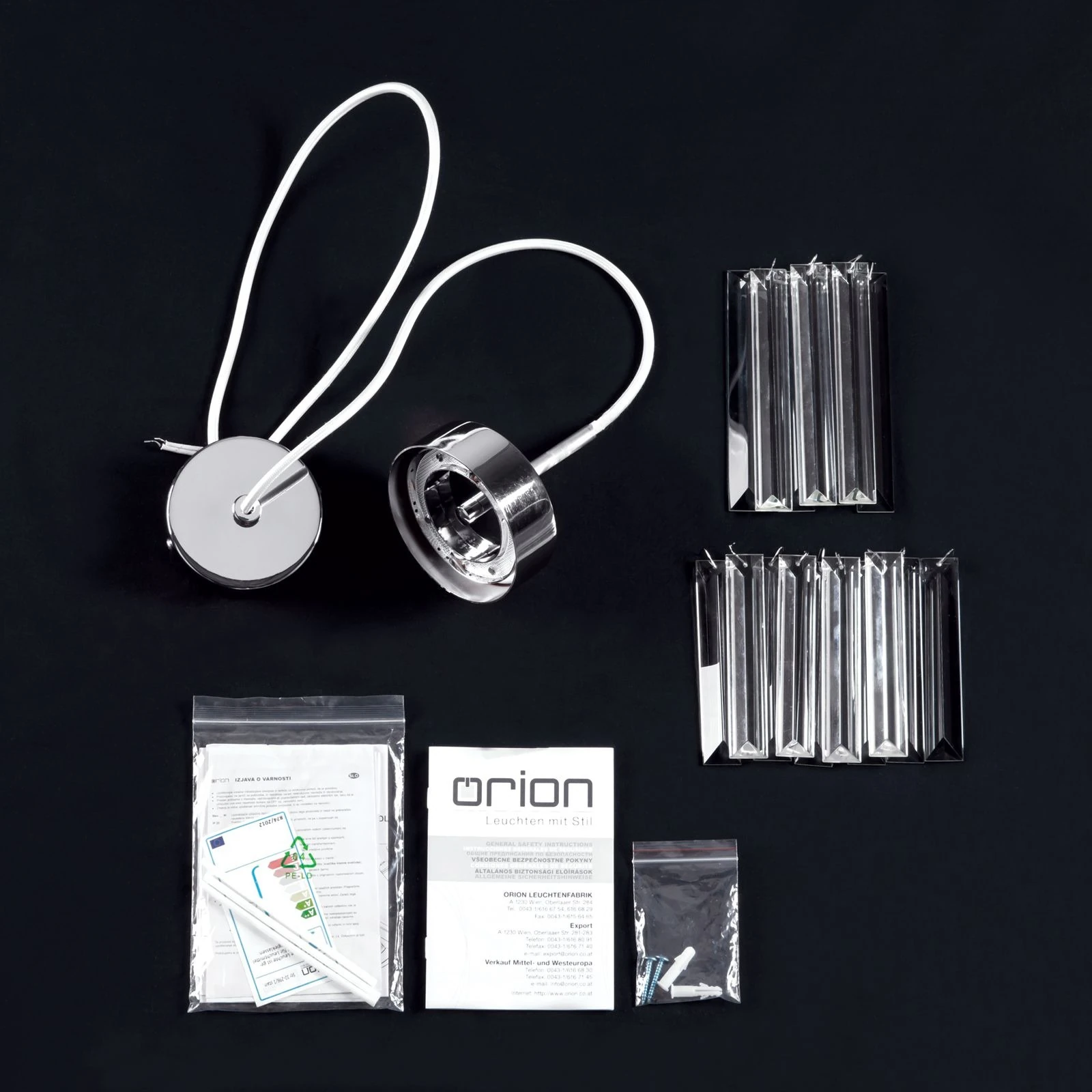 LED kristalna viseća lampa PRISM, hrom, LED 4,5 W / 380 lm / 3000 K - 8