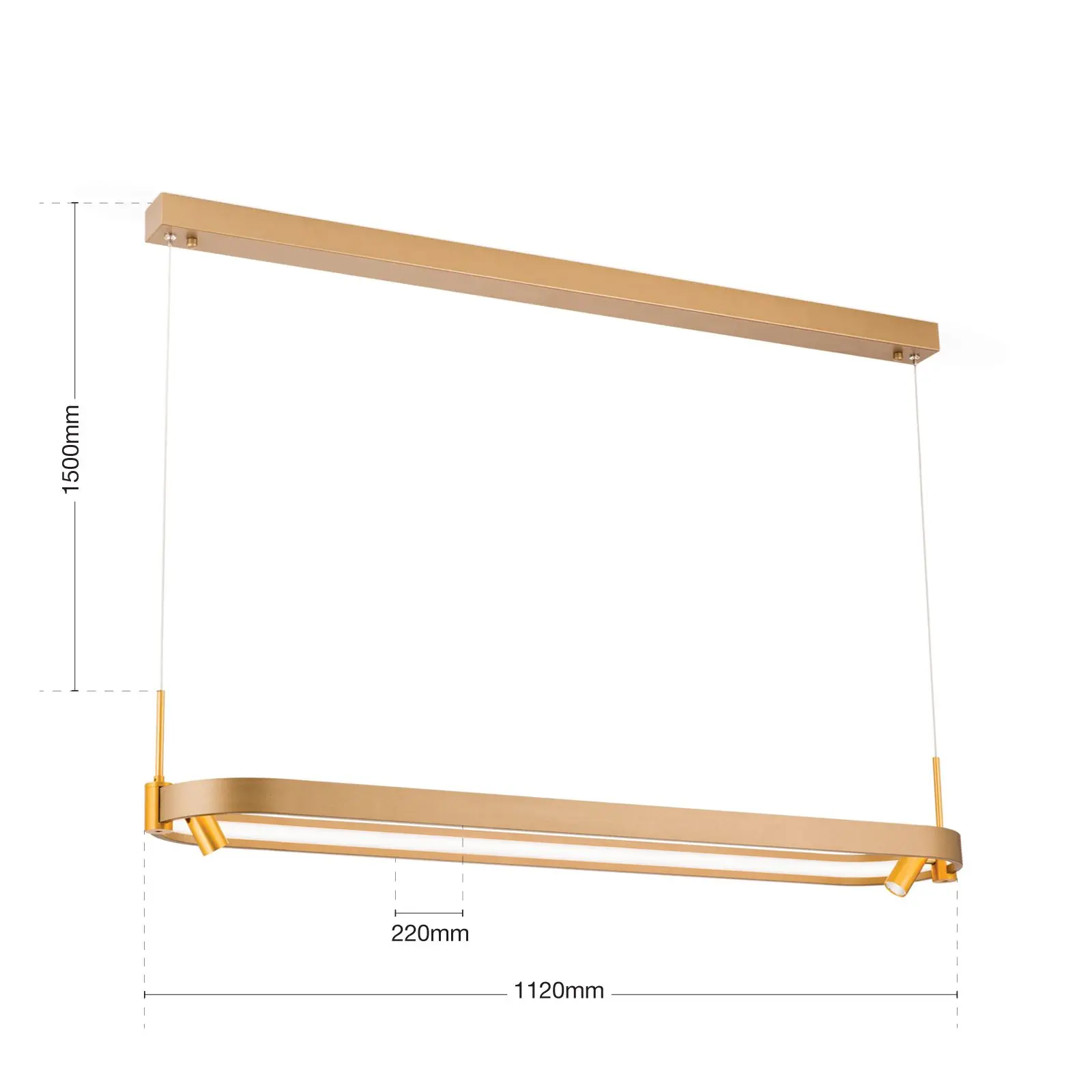 LED viseća lampa GRACIA, mat zlatna - 7