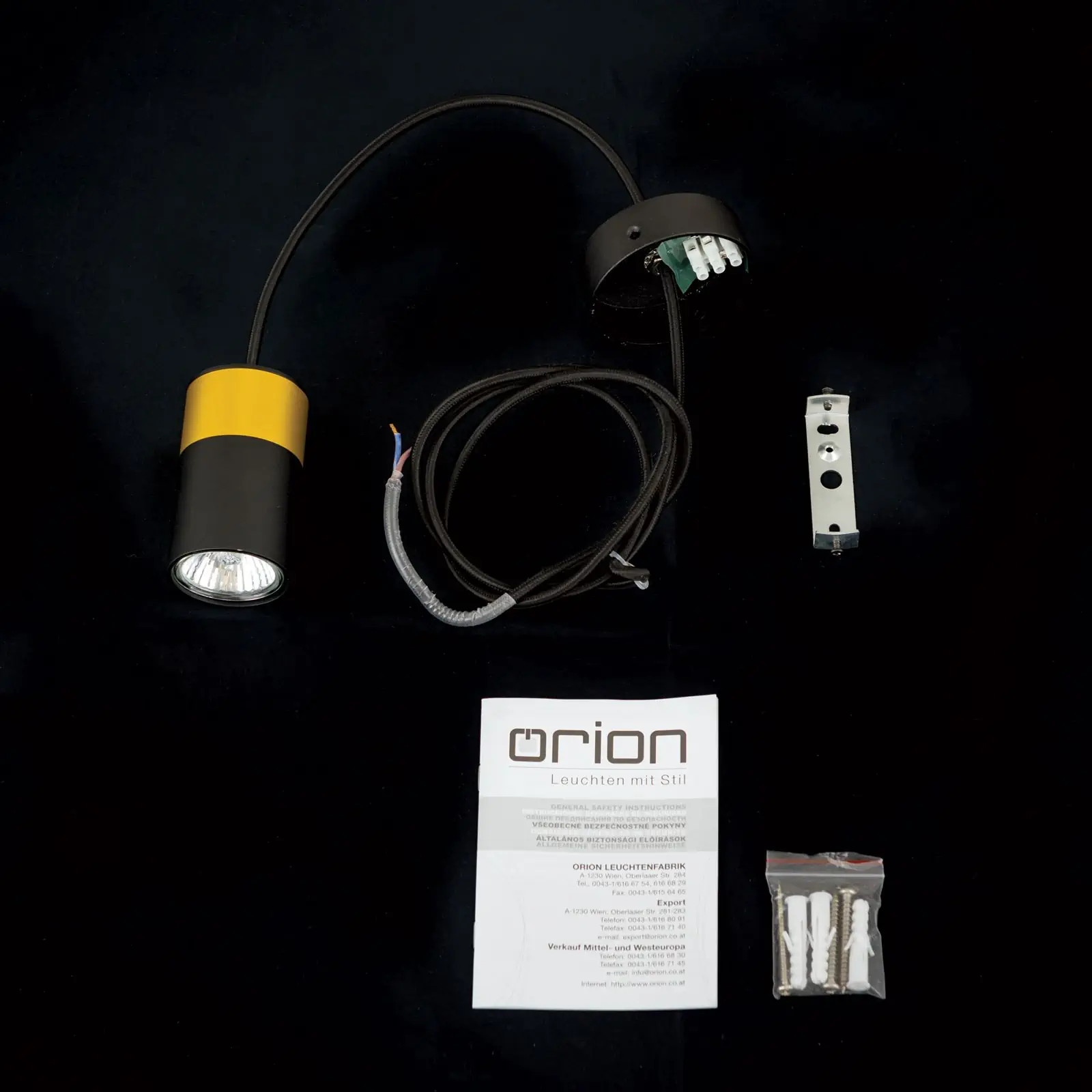 Viseća lampa MARTINI, crno-zlatna, 9,5cm - 8