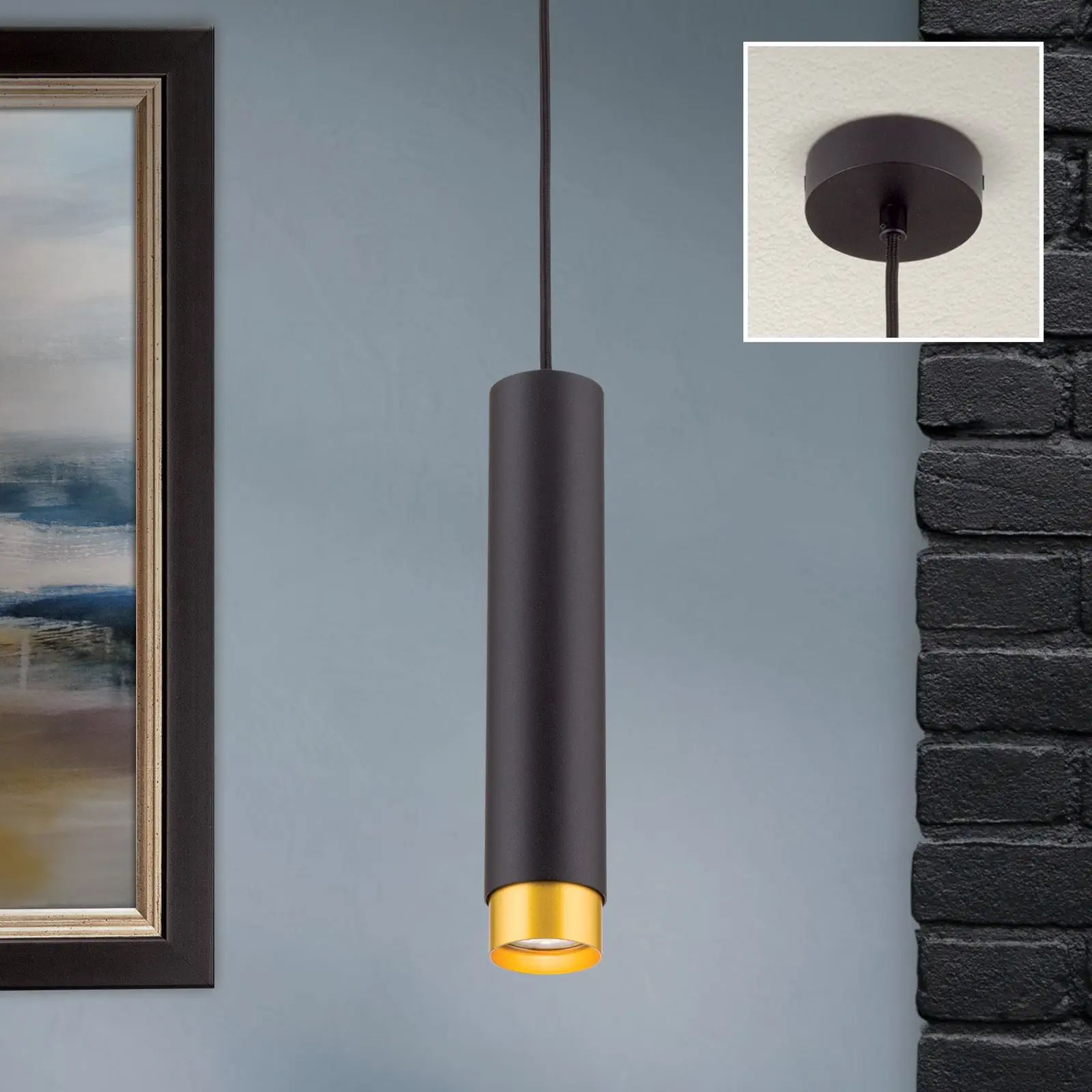 Viseća lampa MARTINI, crno-zlatna, 30cm - 2