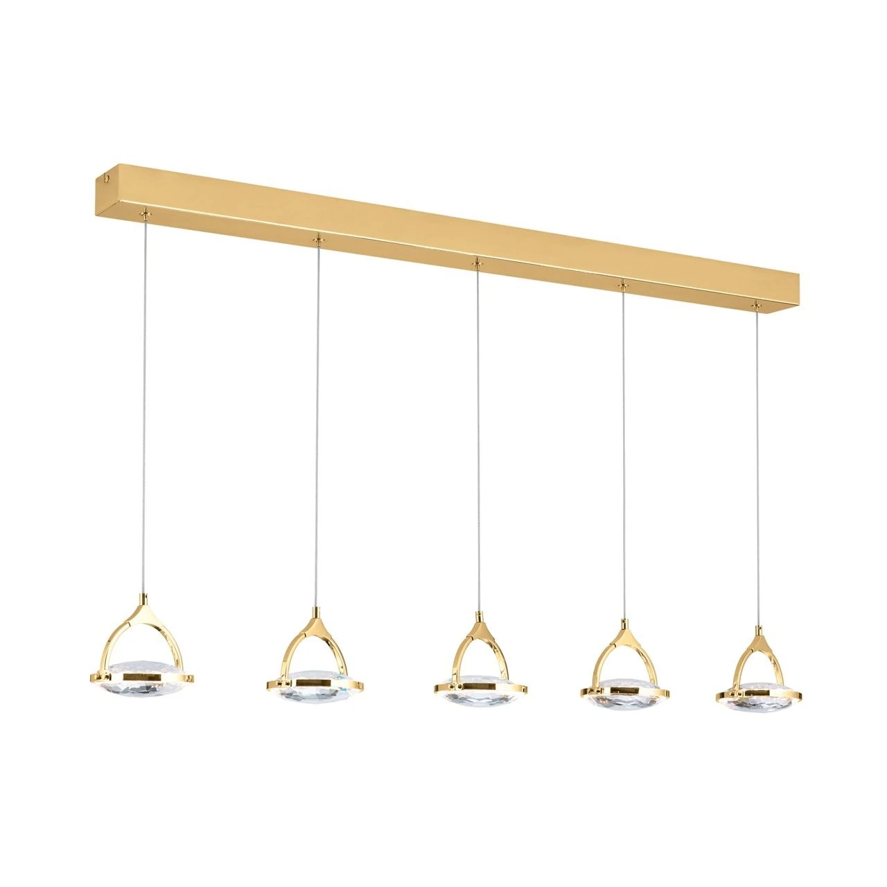 LED viseća lampa MOON, 5 izvora svetla, zlatna - 4