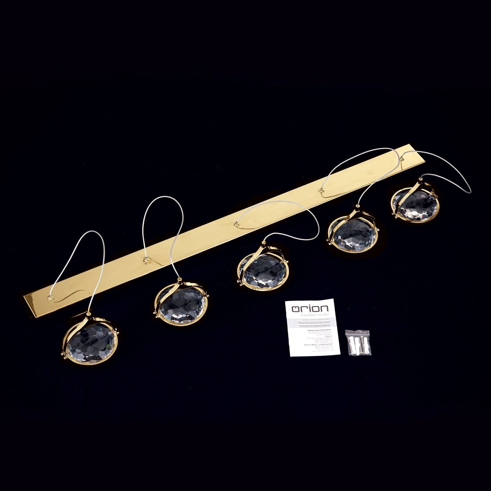 LED viseća lampa MOON, 5 izvora svetla, zlatna - 8