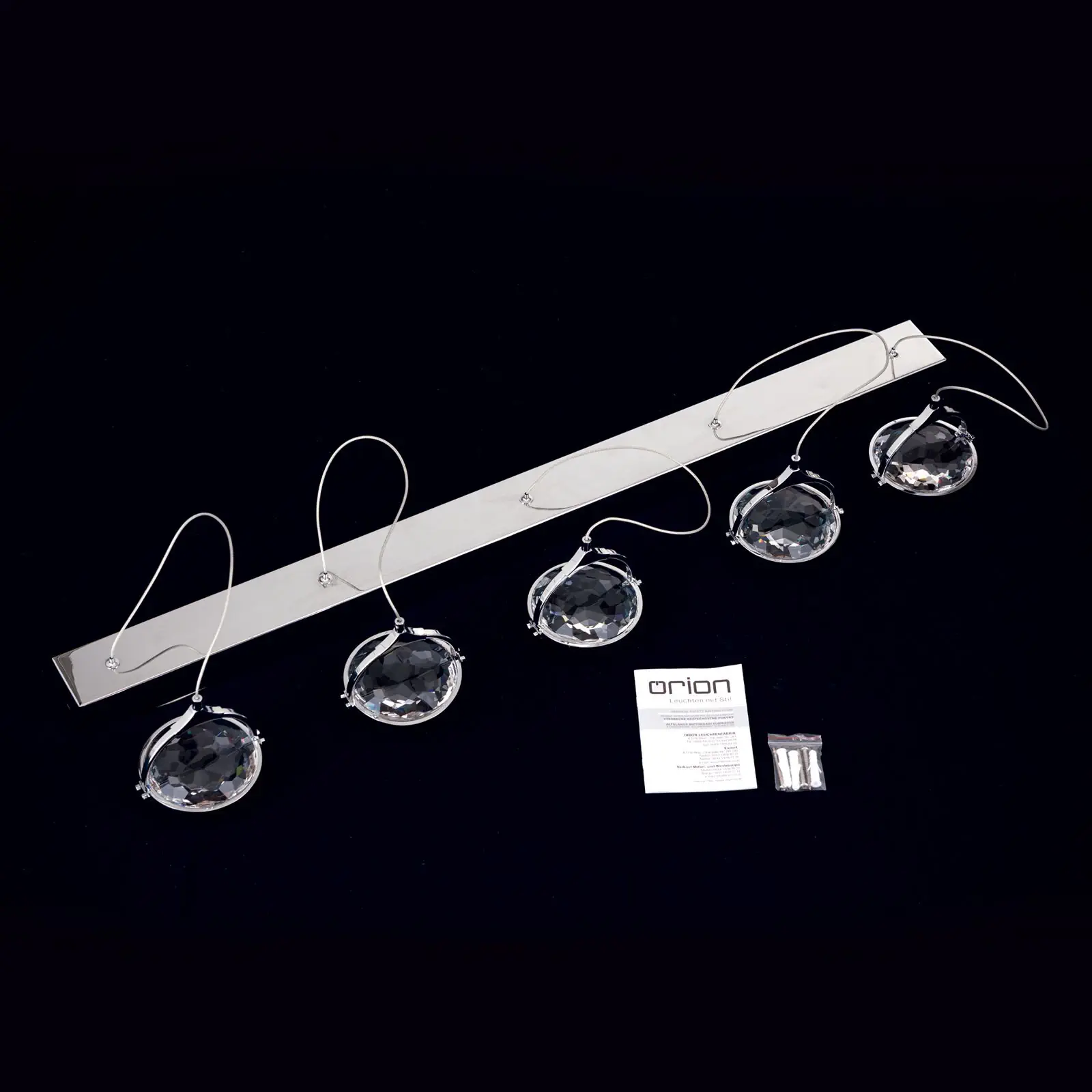 LED viseća lampa MOON, 5 izvora svetla, hrom - 8