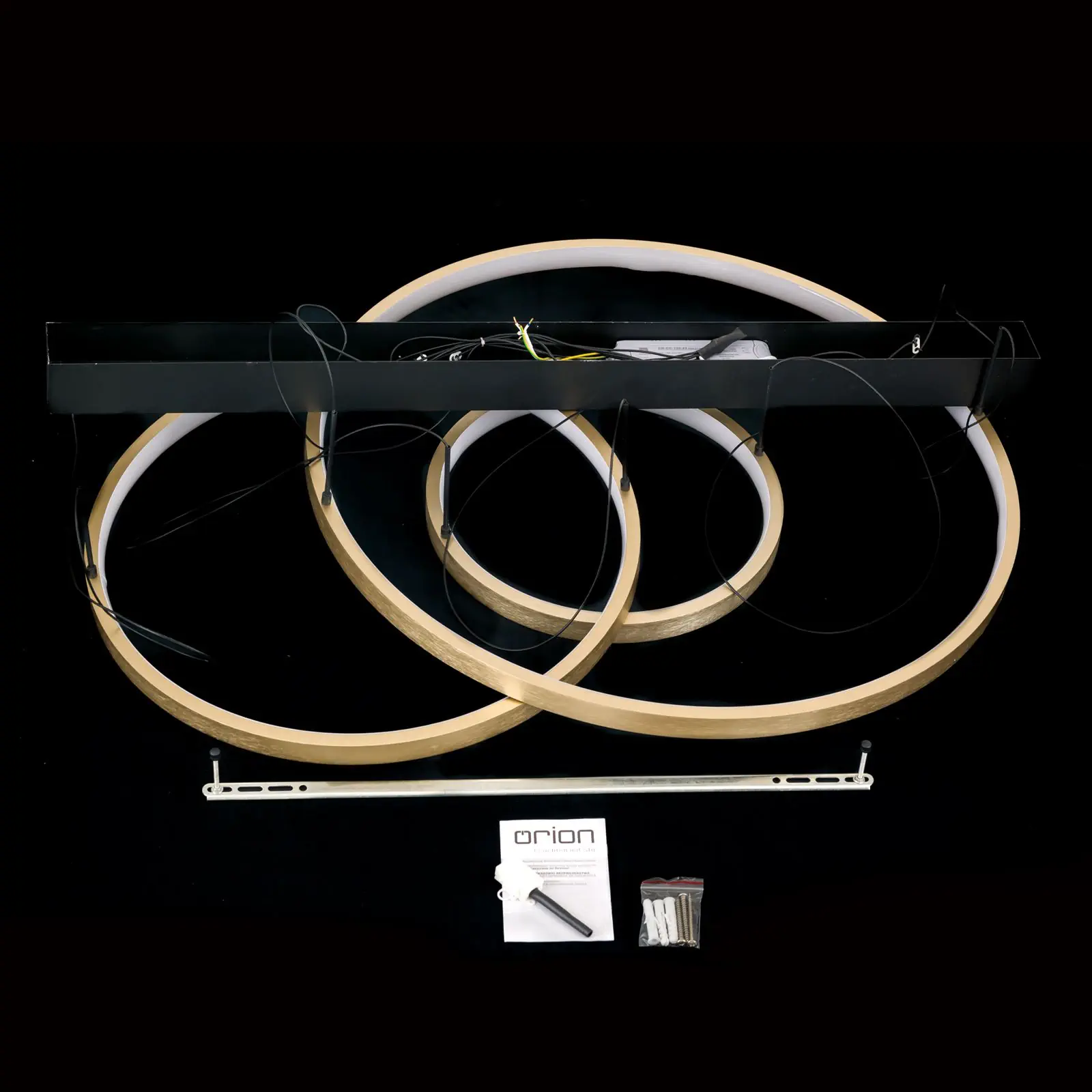 LED viseća lampa SPHERE, mat zlatna, sa 3 svetlosna prstena - 9