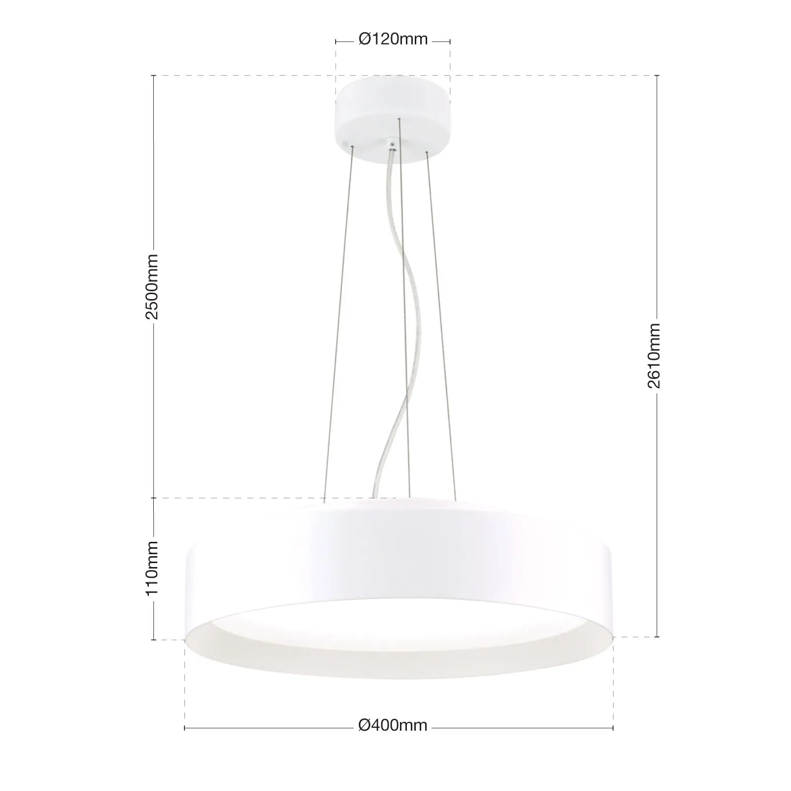 LED viseća lampa VARIO, Ø 40 cm, bela - 7