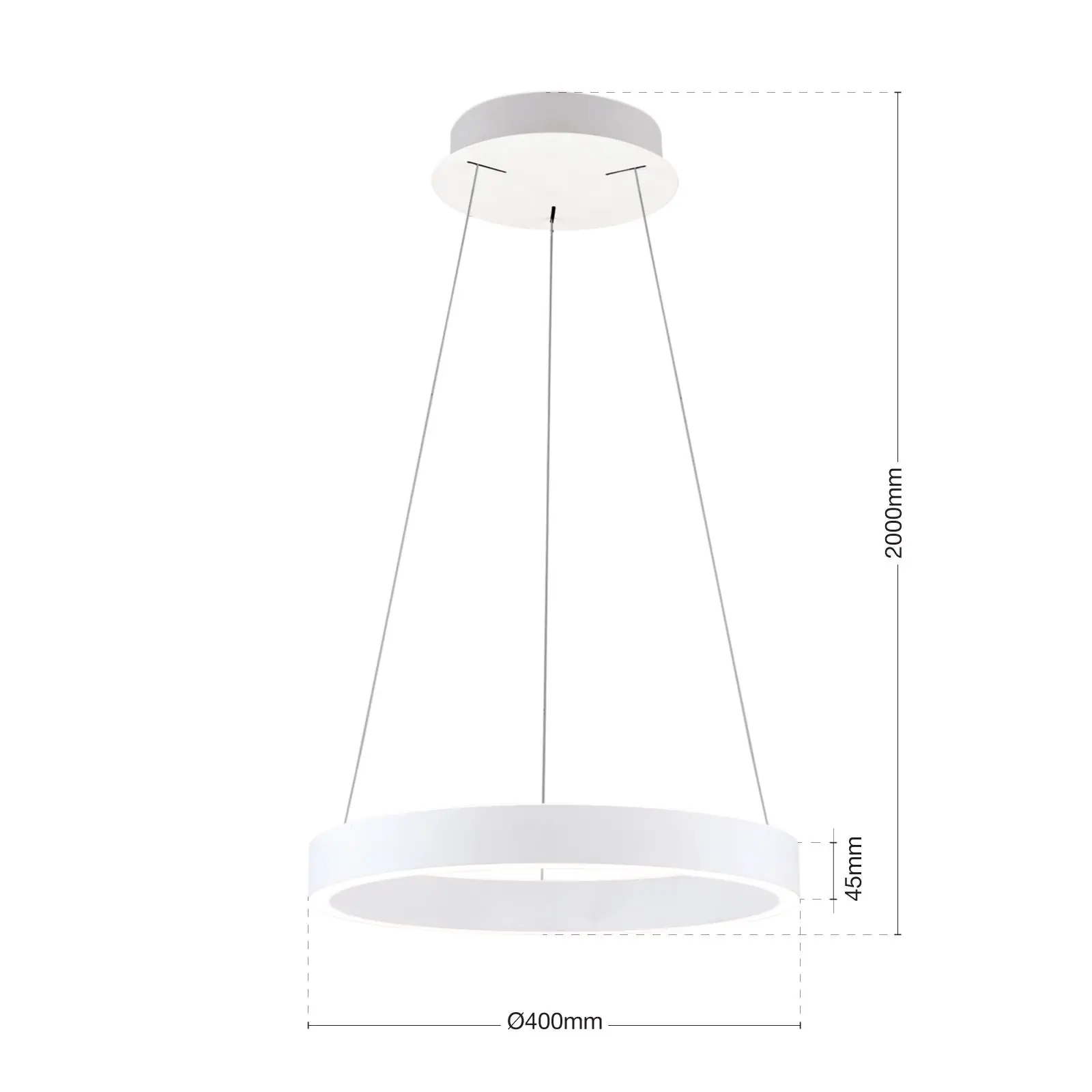 Viseća lampa KOLK, Ø 40cm, bela - 8