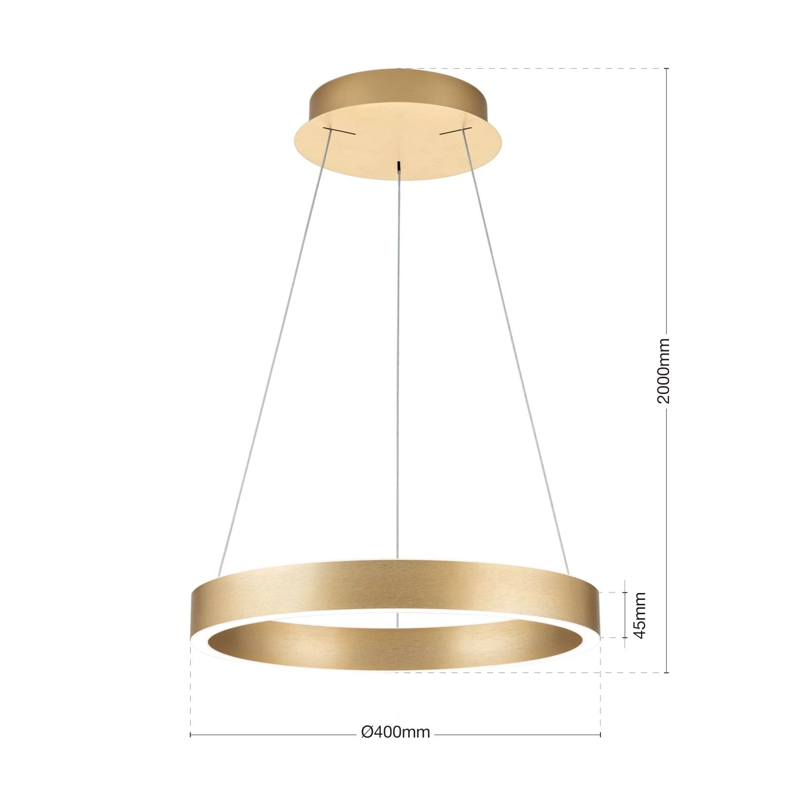 Viseća lampa KOLK, Ø 40cm, mat zlatna - 8