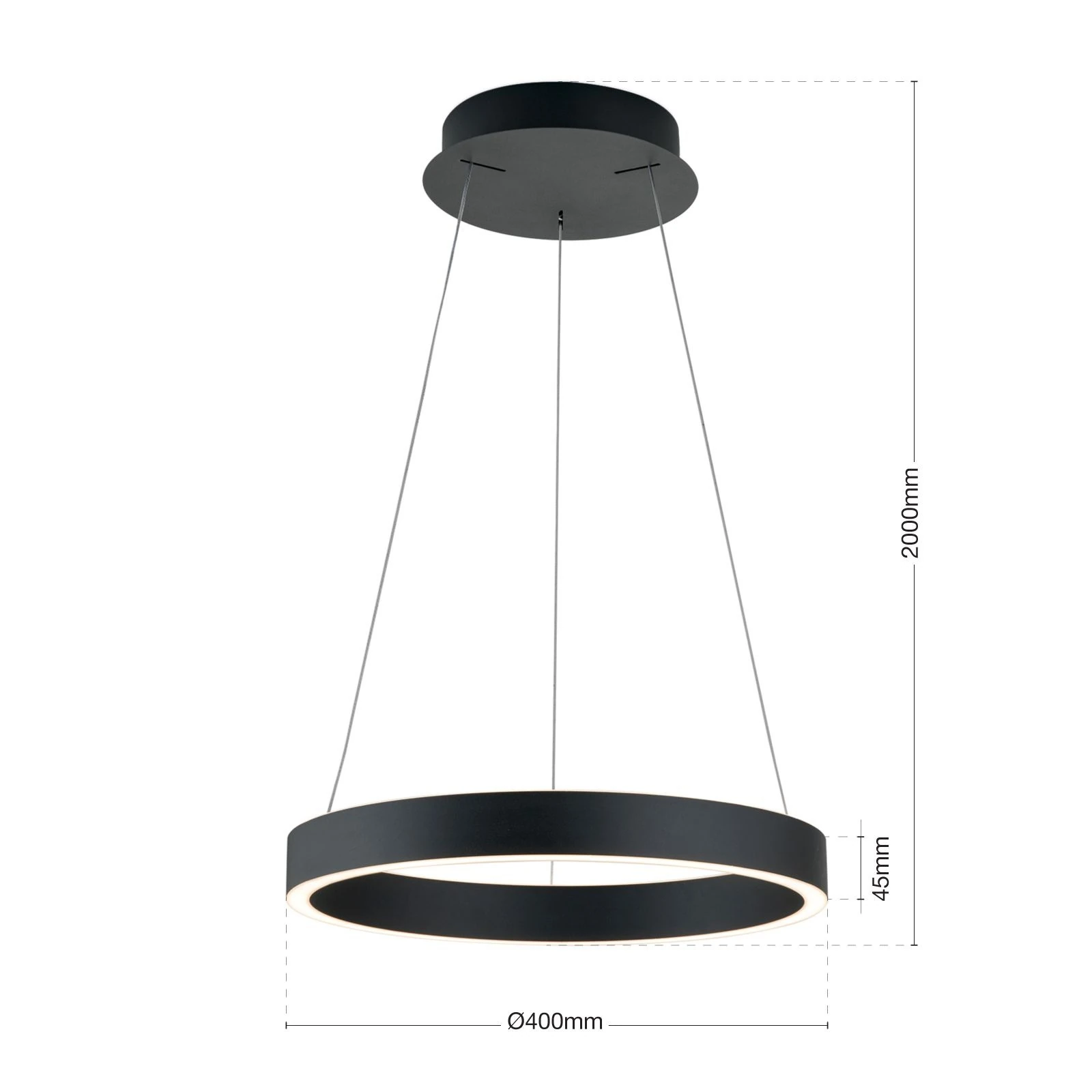 Viseća lampa KOLK, Ø 40cm, crna - 8