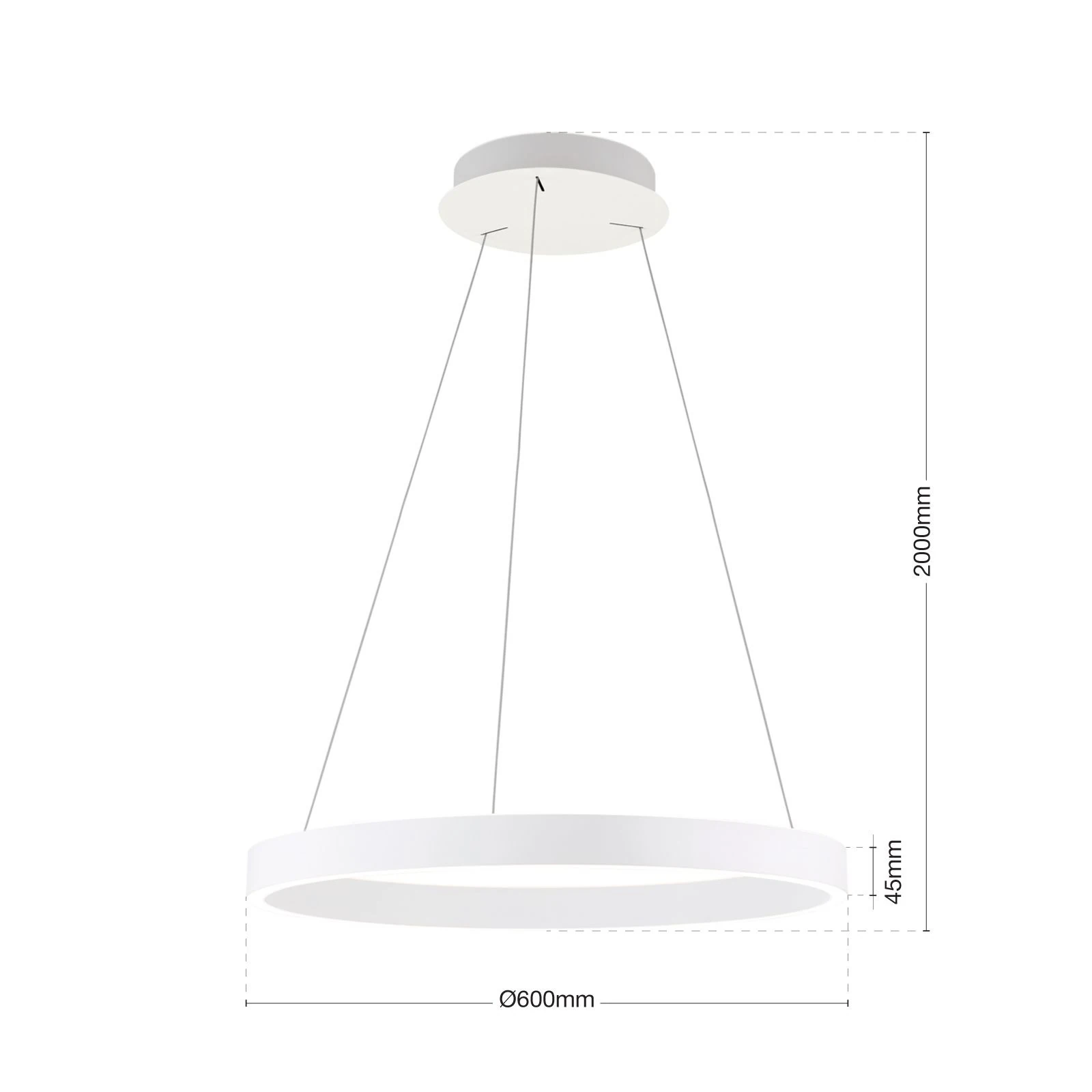 Viseća lampa KOLK, Ø 60cm, bela - 8