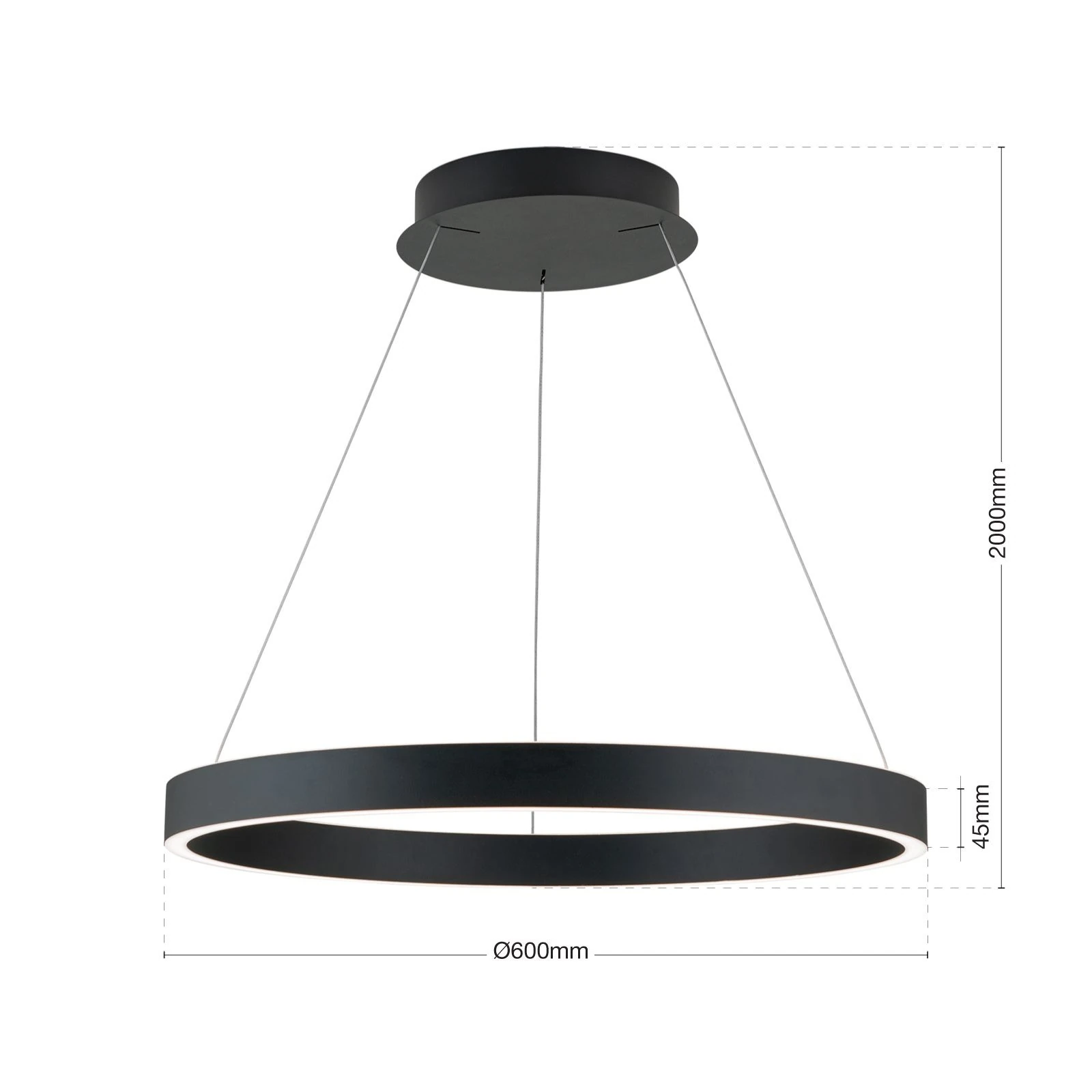 Viseća lampa KOLK, Ø 60cm, crna - 8