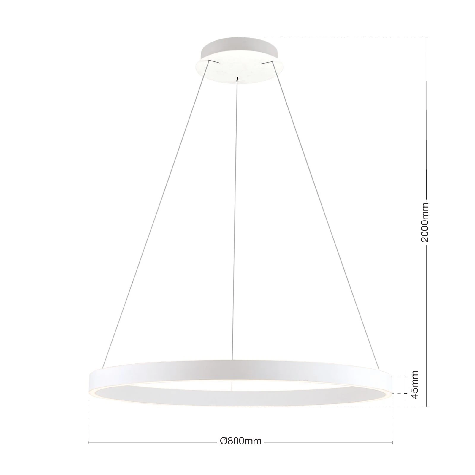Viseća lampa KOLK, Ø 80cm, bela - 8