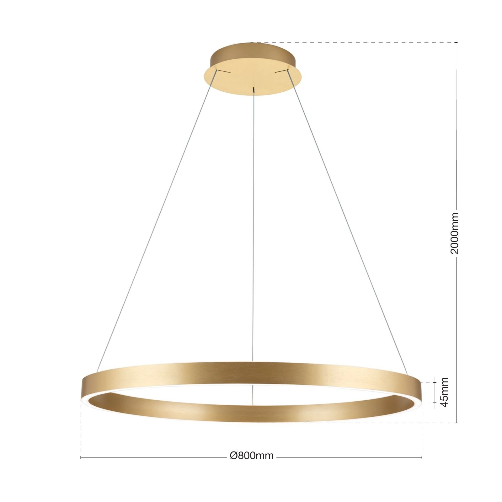 Viseća lampa KOLK, Ø 80cm, mat zlatna - 8
