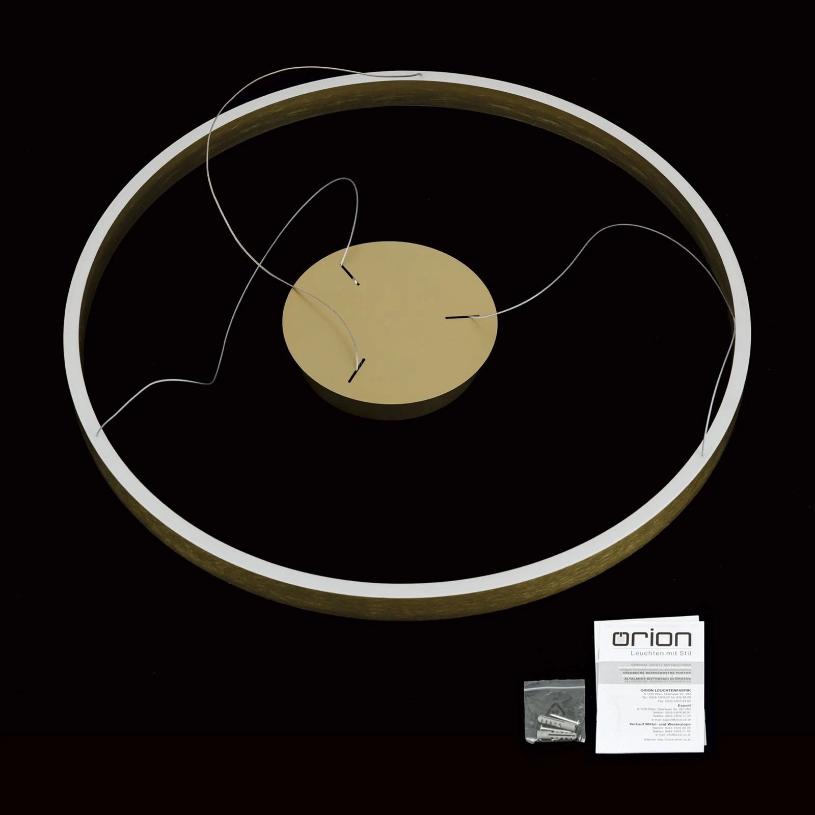 Viseća lampa KOLK, Ø 80cm, mat zlatna - 9