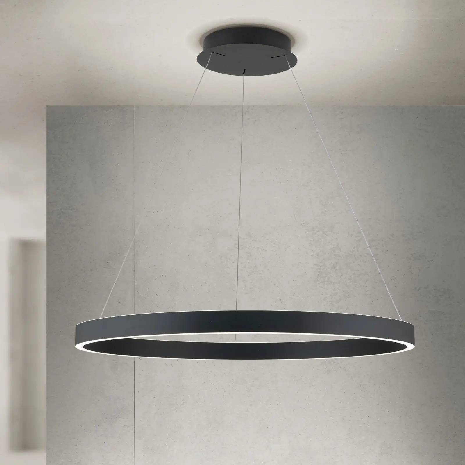 Viseća lampa KOLK, Ø 80cm, crna - 1