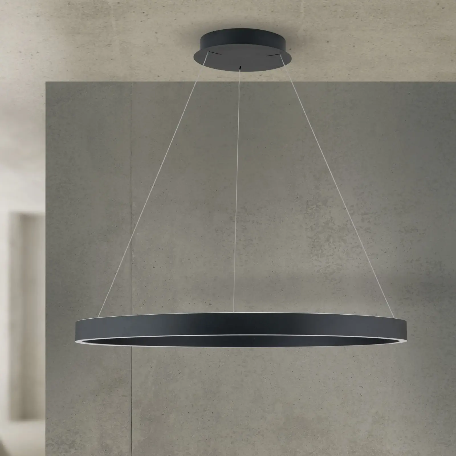 Viseća lampa KOLK, Ø 80cm, crna - 3