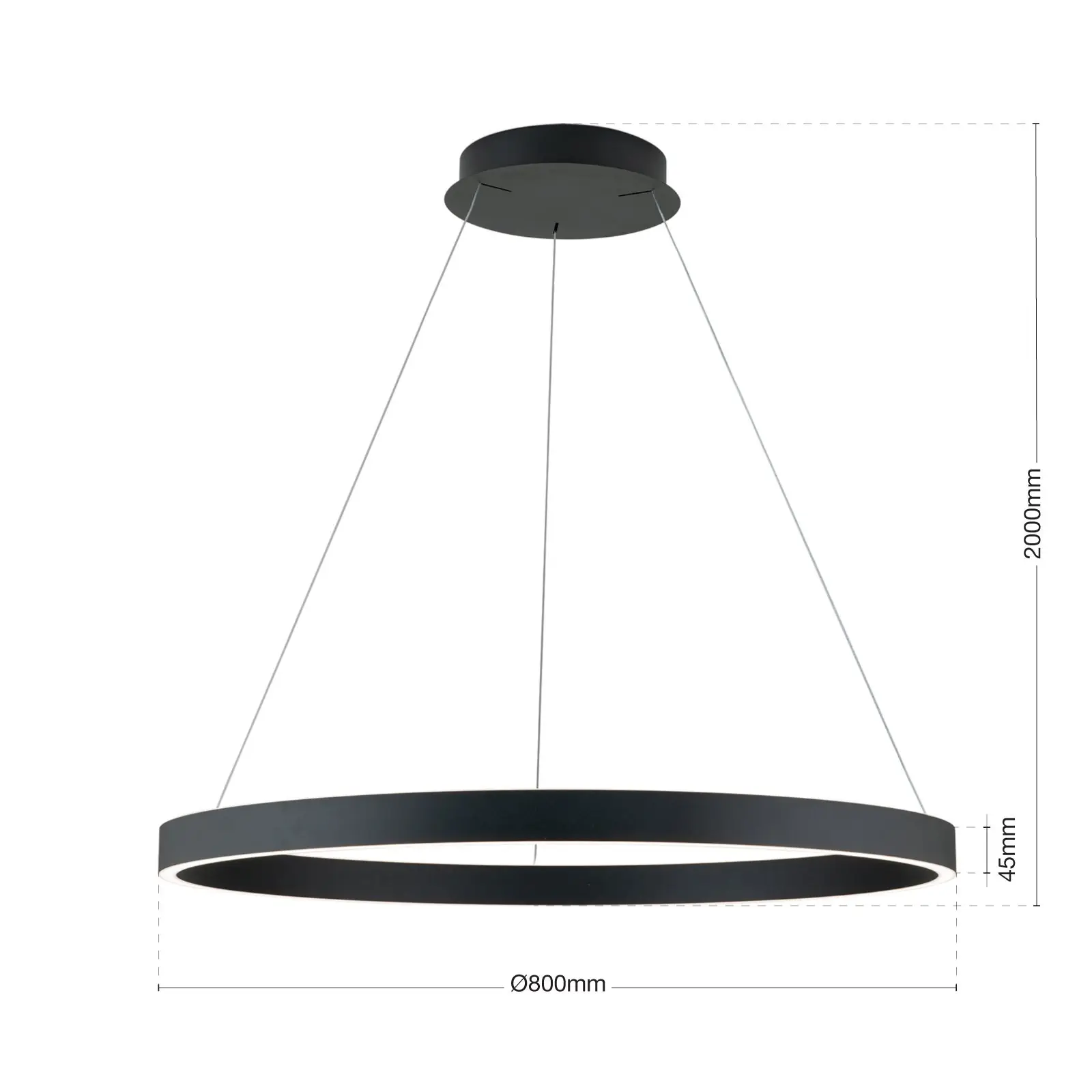 Viseća lampa KOLK, Ø 80cm, crna - 8