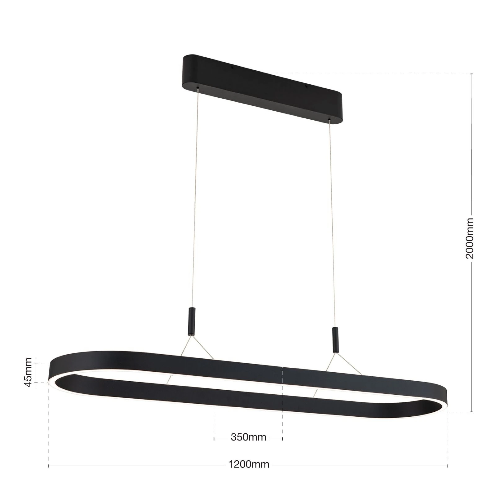 LED viseća lampa CARRARA, 120 cm, crna - 8