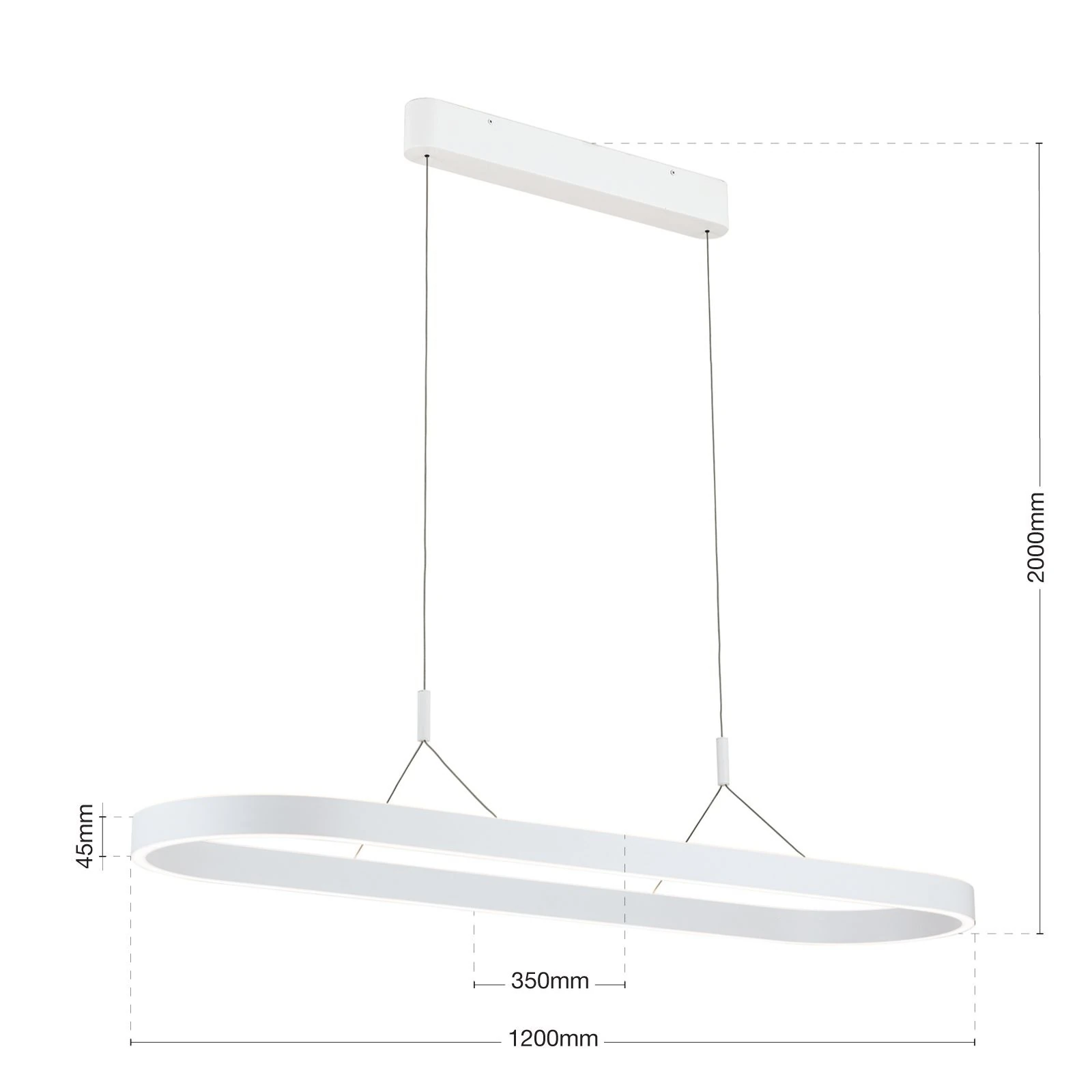 LED viseća lampa CARRARA, 120 cm, bela - 8