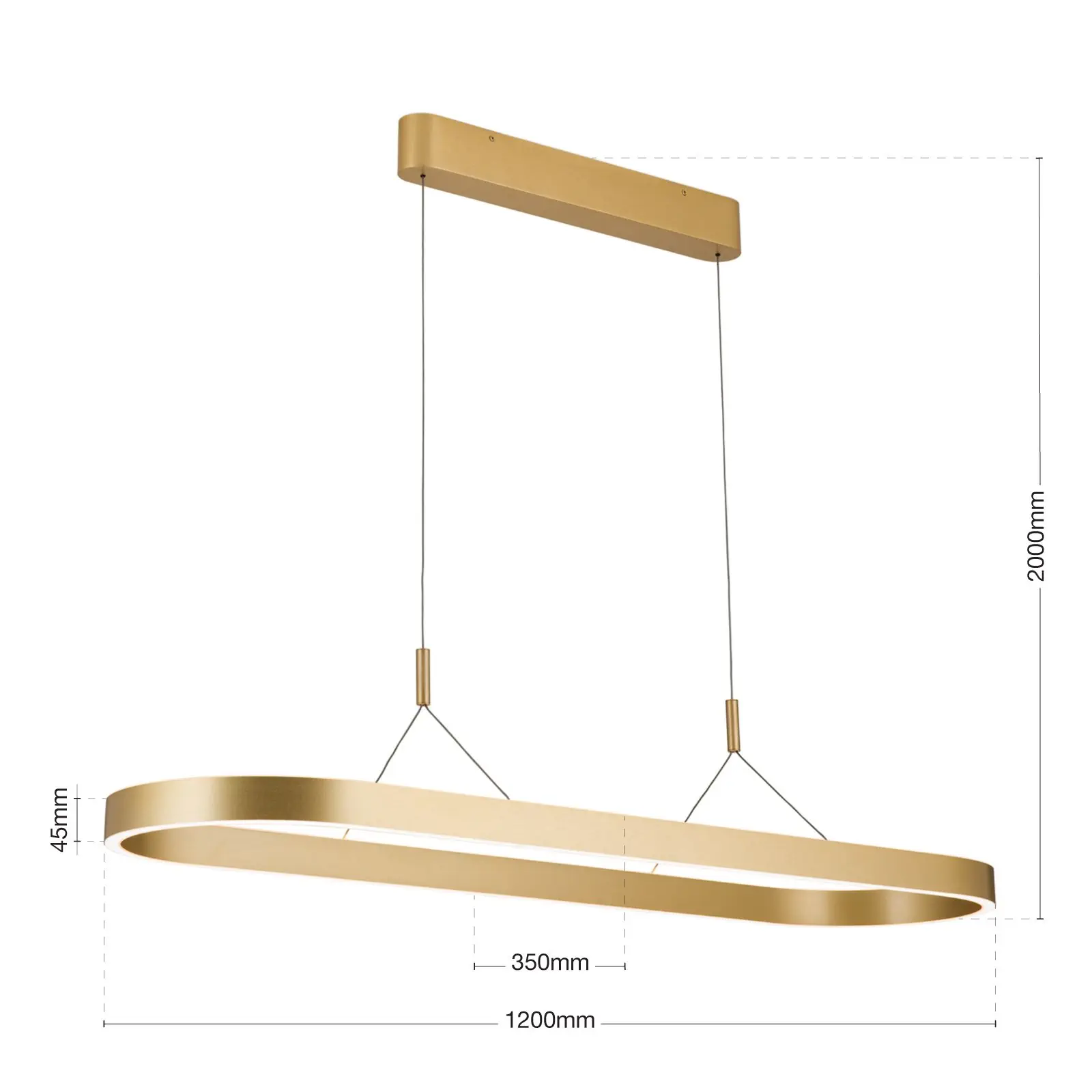 LED viseća lampa CARRARA, 120 cm, mat zlatna - 8