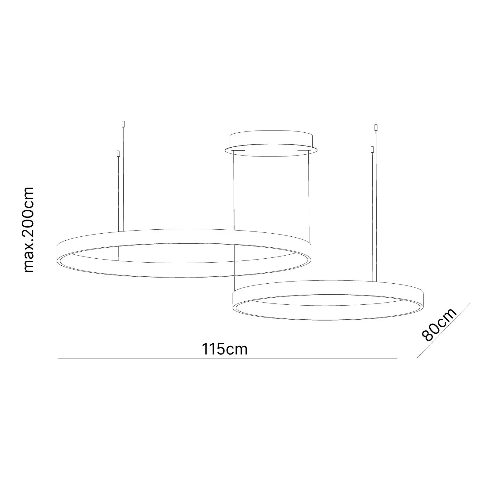 Viseća lampa KOLK, horizontalna, Ø 60/80 cm - 3