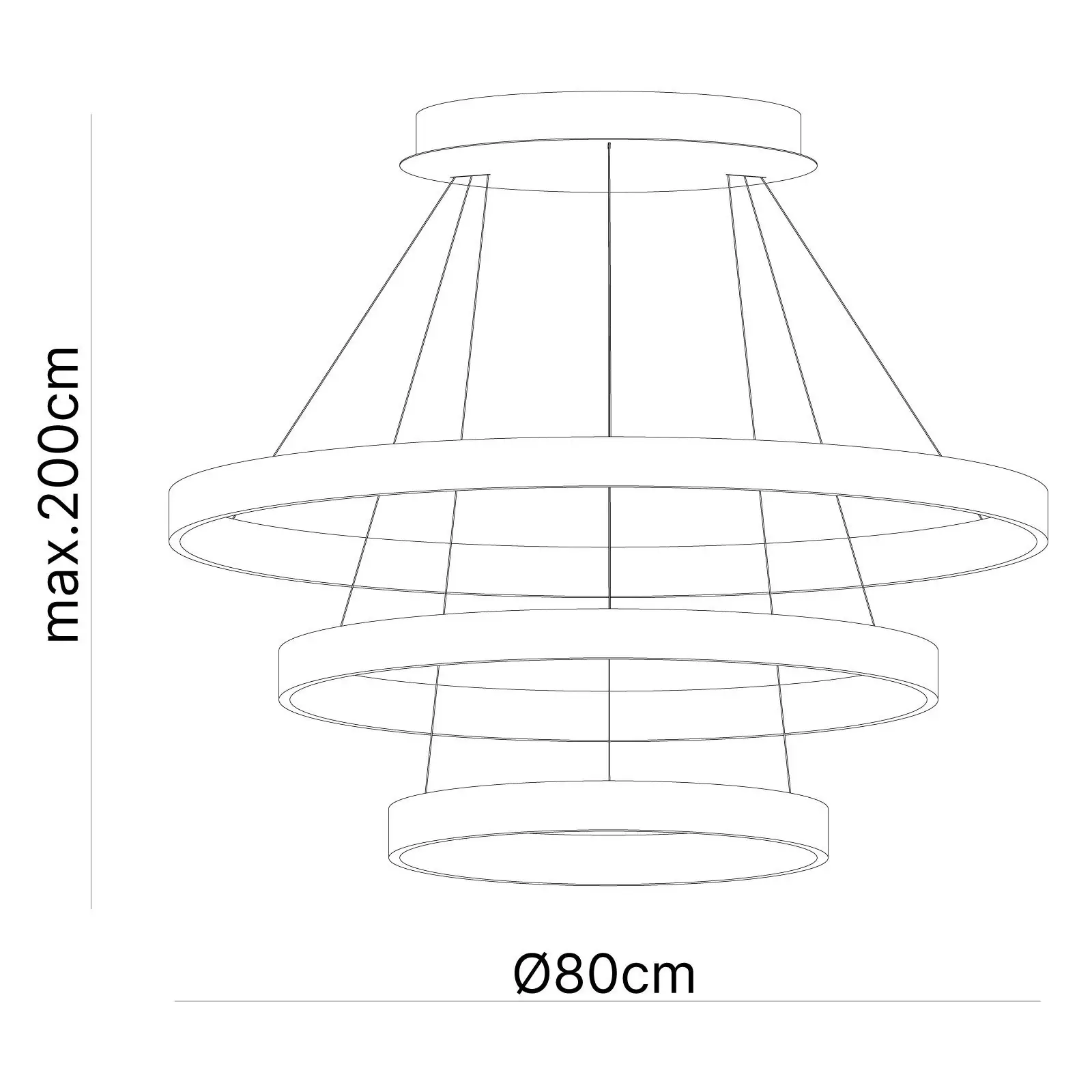 Viseća lampa KOLK, koncentrična, Ø 40/60/80 cm - 3